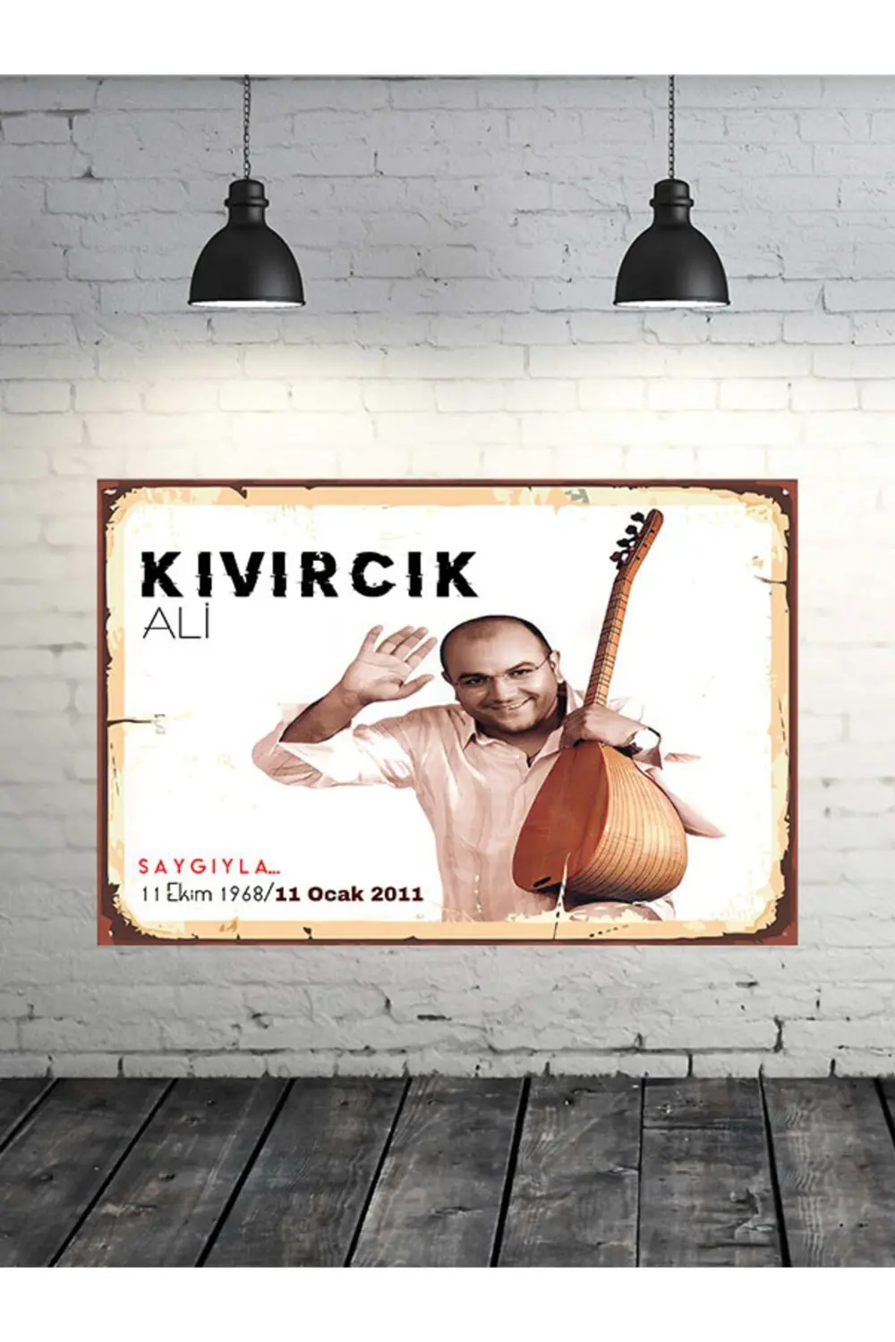 Kıvırcık Ali Tasarımlı 20x30 Cm Retro Ahşap Tablo