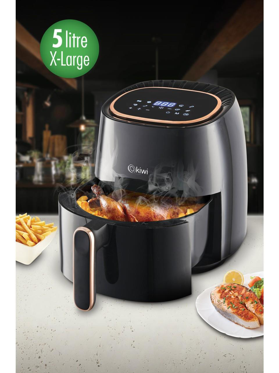 Kiwi Airfryer KAF-5536 5 lt Yağsız Siyah Fritöz
