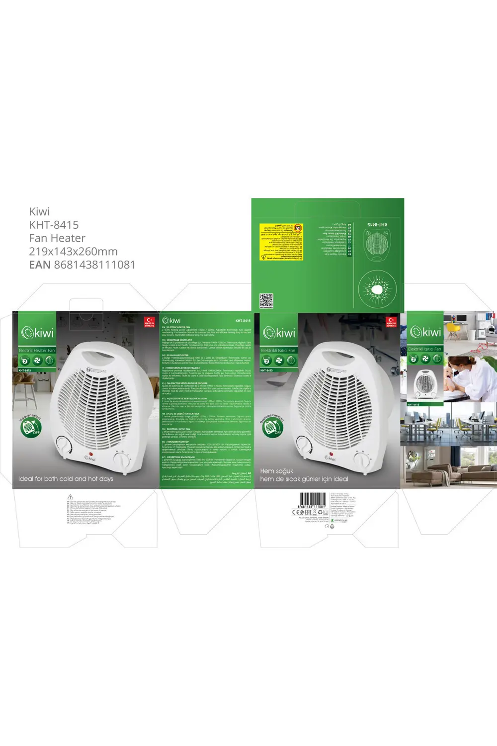 KİWİ ELEKTRİKLİ ISITICI FAN KHT-8415