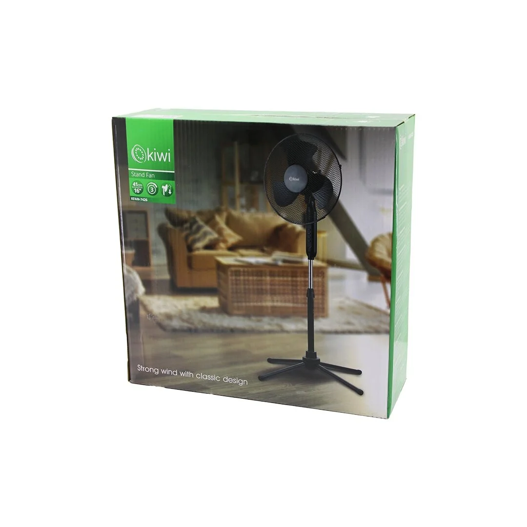 Kiwi Kfan-7426  16 İnç - 41cm  Teleskopik Katlanır Ayaklı Vantilatör 3 Kademe Hız 3 Pls.kanat Metal Kafes - Ayak Y: 90cm Bx40 Fiyatı, Yorumları ve Özellikleri