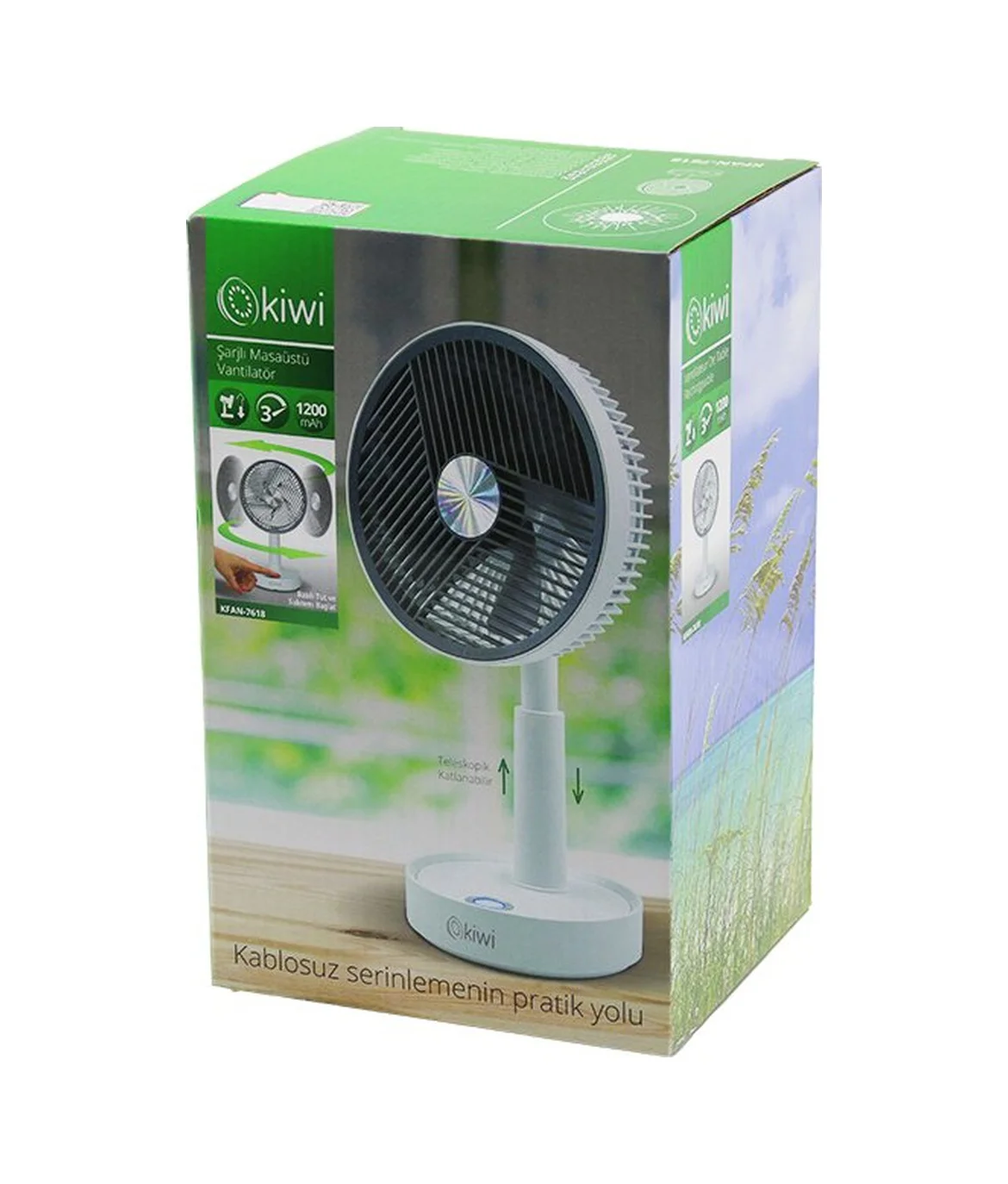 Kiwi Kfan-7618 Usb Şarjlı 5 İnç - 13.4cm Masa Üstü Vantilatör 3 K