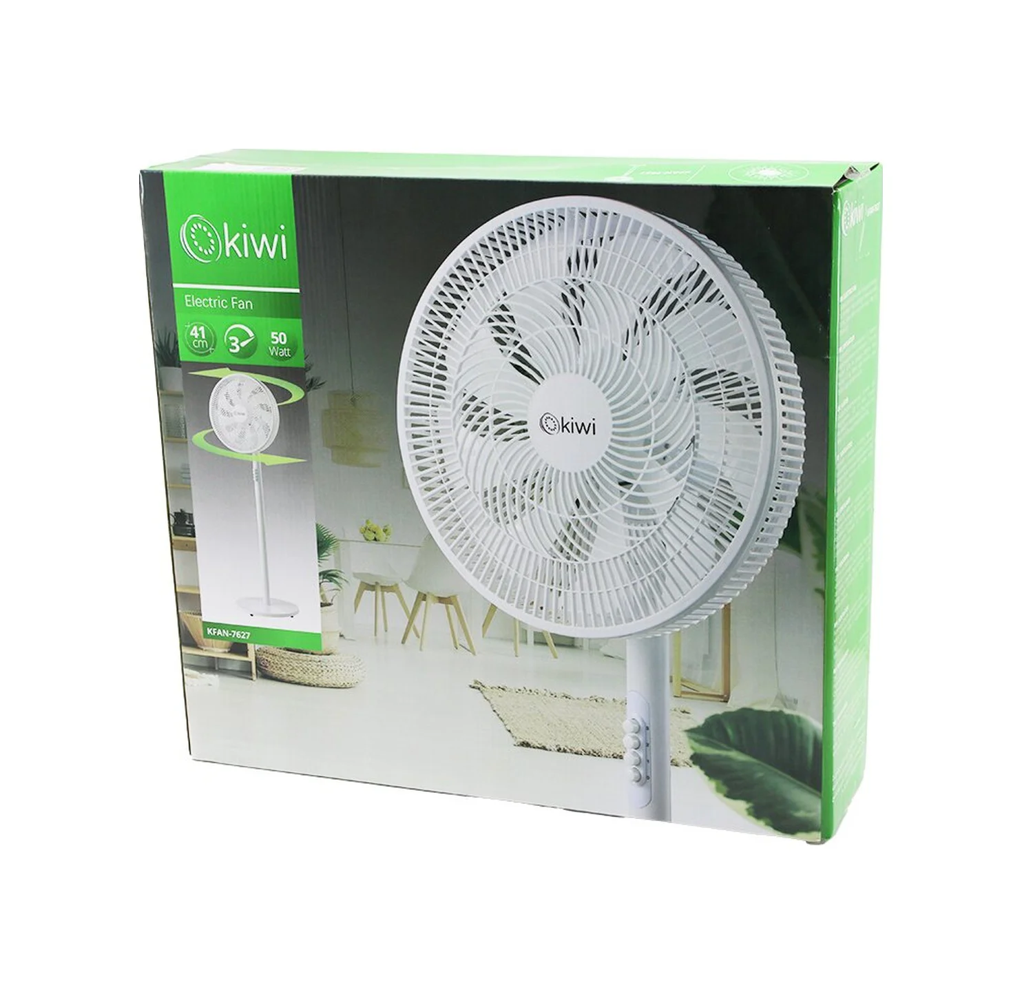 Kiwi Kfan-7627 41cm 50w Ev Tipi Ayaklı Vantilatör 3-kademe Hız 9-