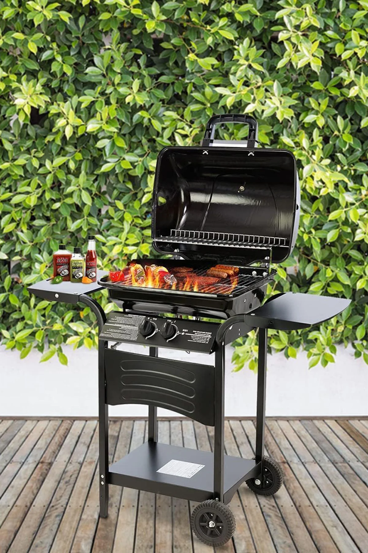 Kiwi Kg-5881 Dökme Demir Katlanabilir Yan Raflı Gazlı Izgara-barb