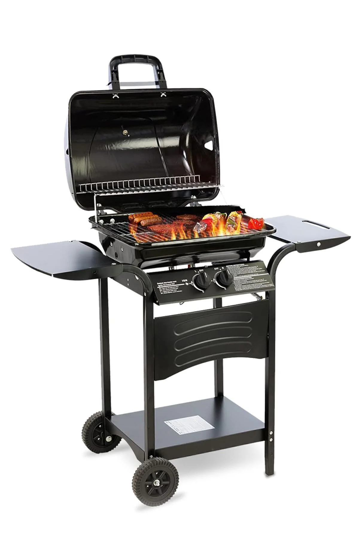 Kiwi Kg-5881 Dökme Demir Katlanabilir Yan Raflı Gazlı Izgara-barb