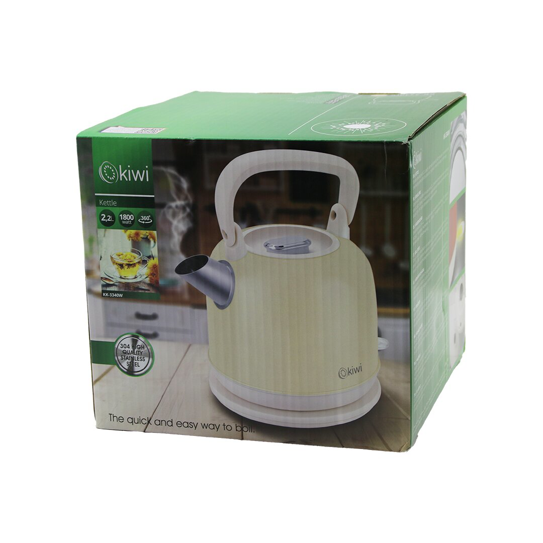 KİWİ KK-3340W KREM NOSTALJİ DEMLİK MODELÇELİK KETTLE SU ISITICI 2