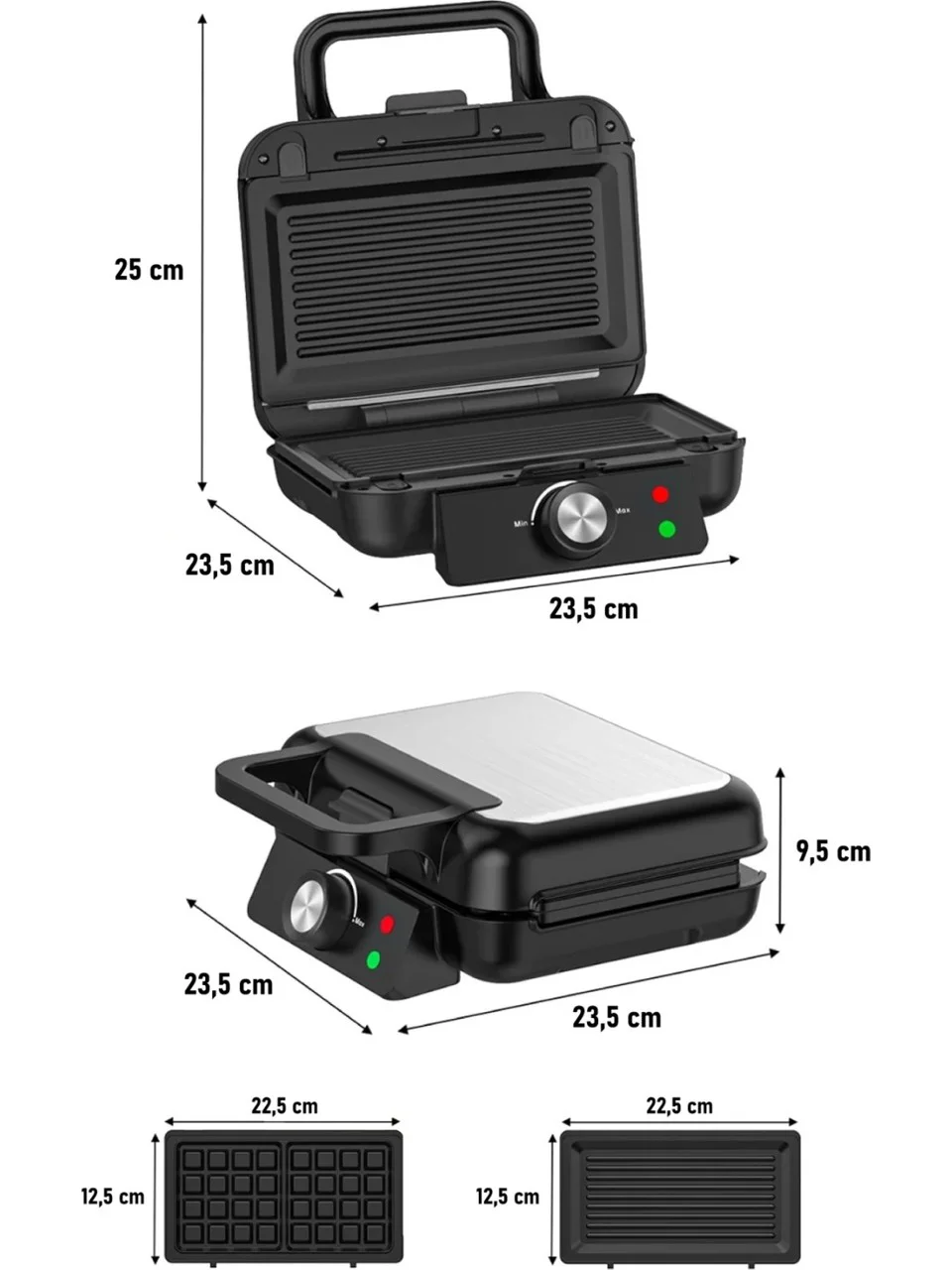 Kiwi KSM-2432 Çıkarılabilir Plakalı Waffle Makinesi - Tost Plakas