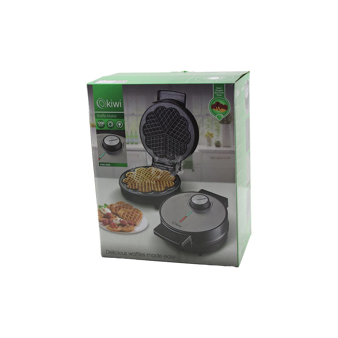 KİWİ KSM-2442 ELEKTRİKLİ WAFFLE MAKİNESİ 1200W ISI AYAR ANAHTARI 