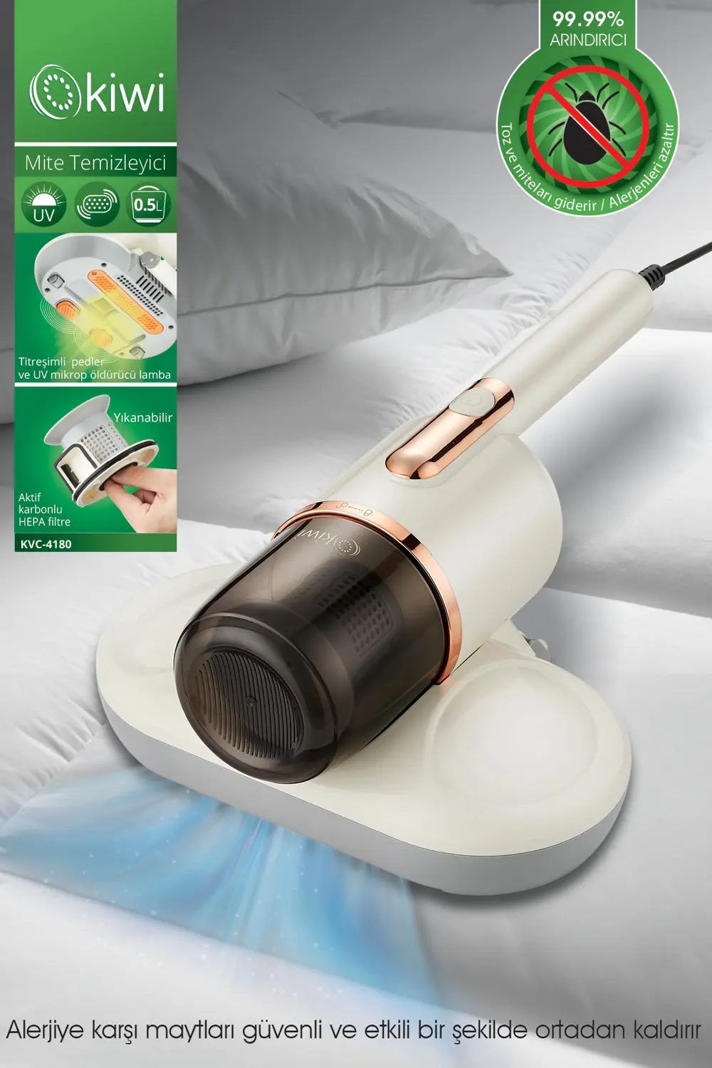 Kiwi KVC-4180 Elektrikli Yatak Süpürgesi