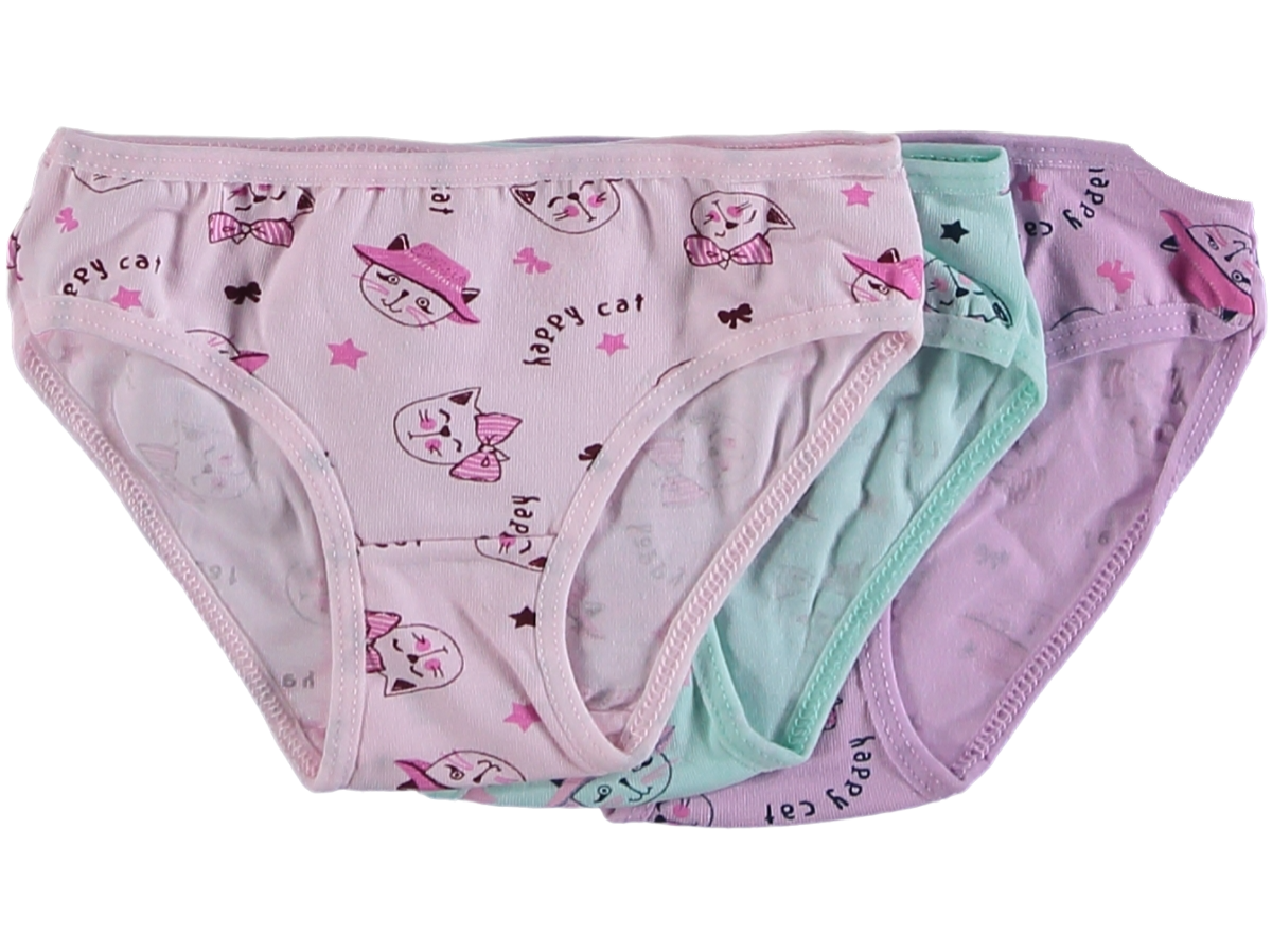 KIZ 2-13 YAŞ KEDİ DESENLİ SLİP KÜLOT