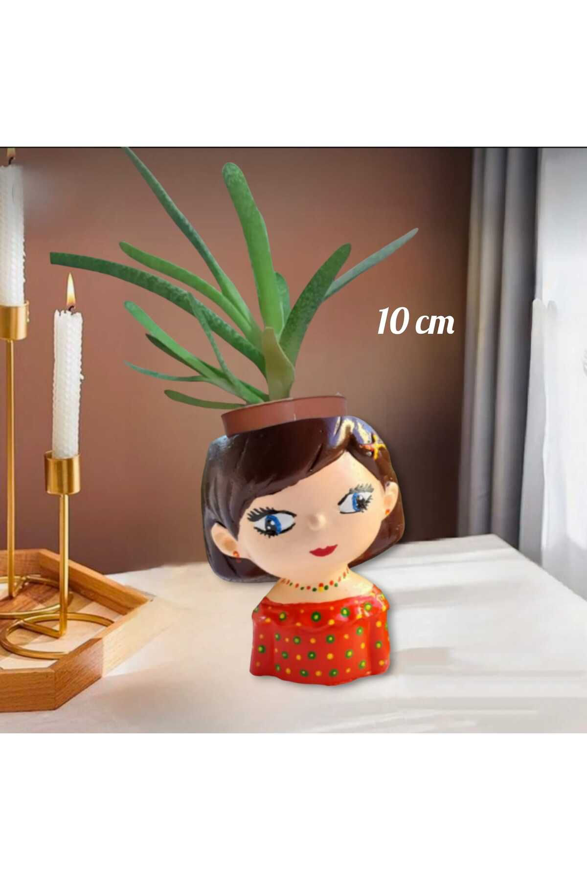 Dodemert Home Kız Bebek Beton Saksı & Mumluk ( Dekoratif)