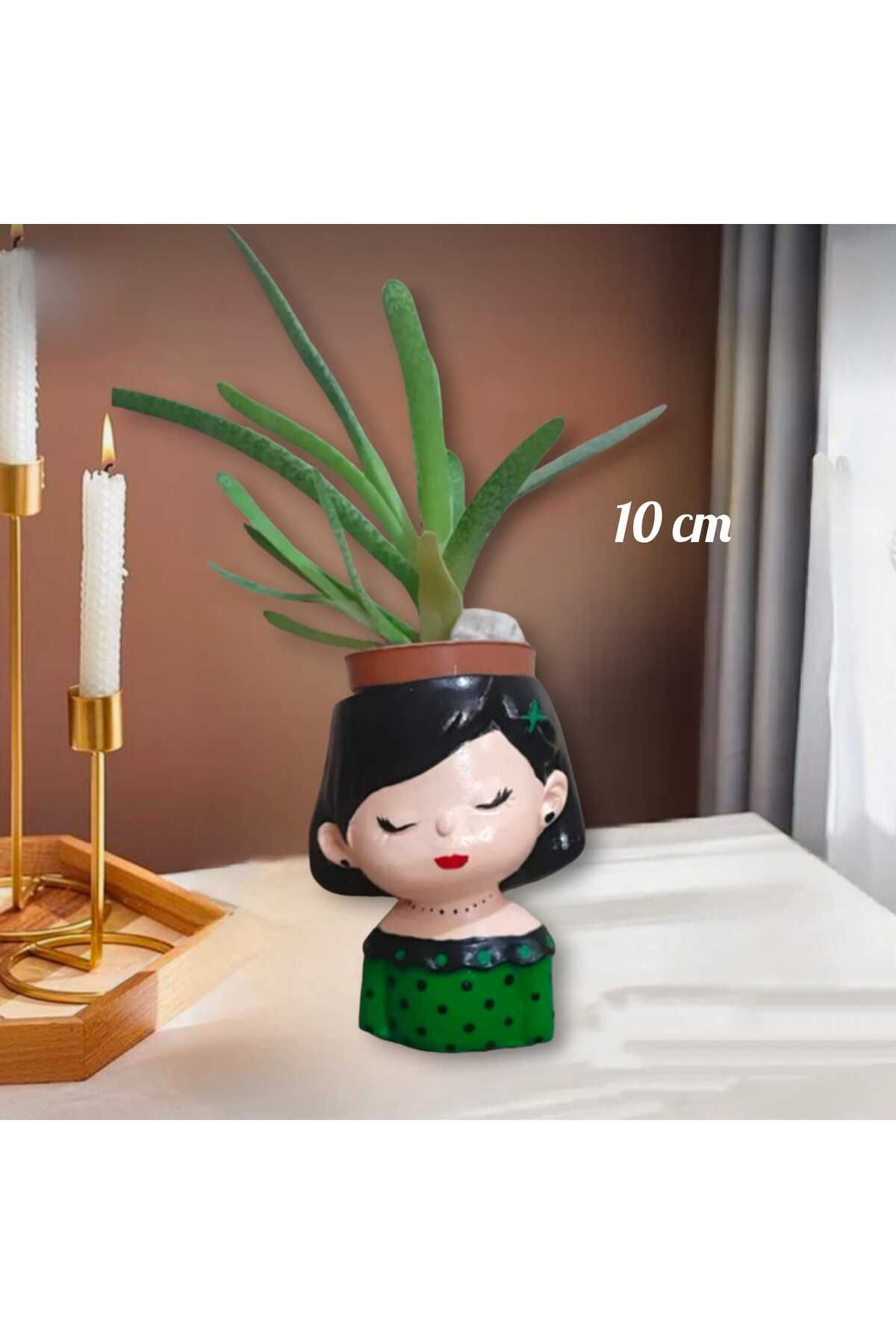 Kız Bebek Beton Saksı & Mumluk ( Dekoratif)
