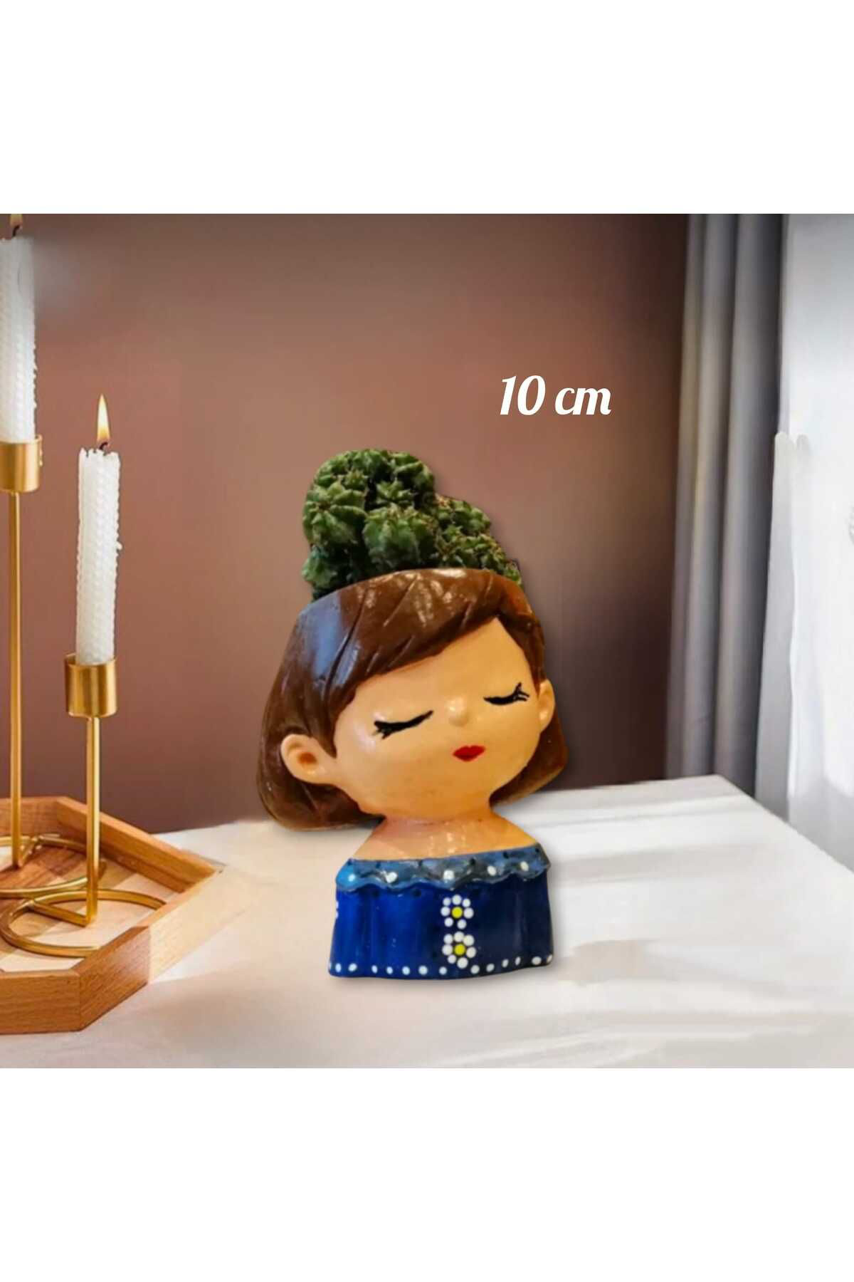 Kız Bebek Beton Saksı & Mumluk ( Dekoratif)