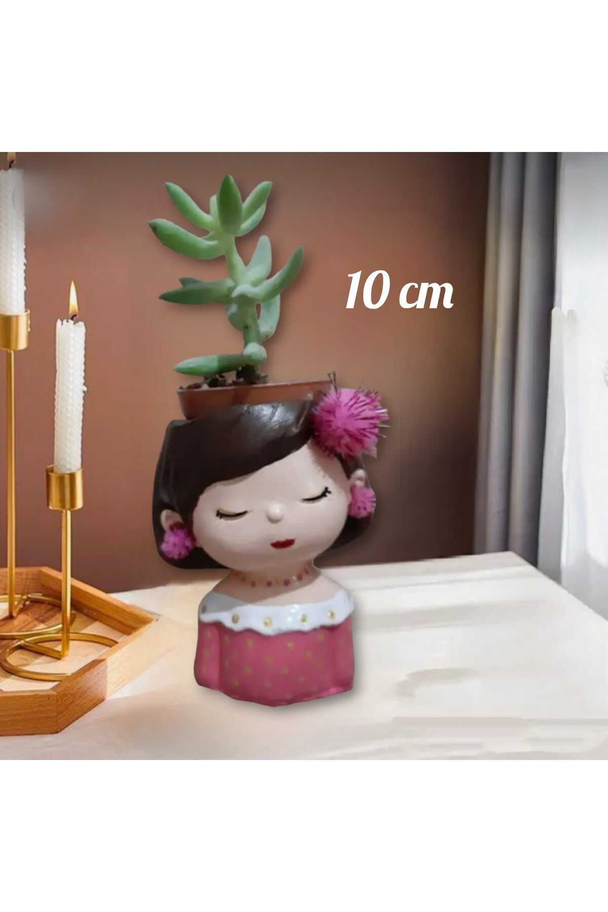 Kız Bebek Beton Saksı & Mumluk ( Dekoratif)