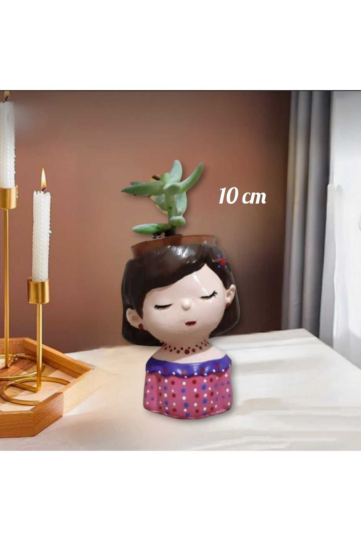 Kız Bebek Beton Saksı & Mumluk ( Dekoratif)