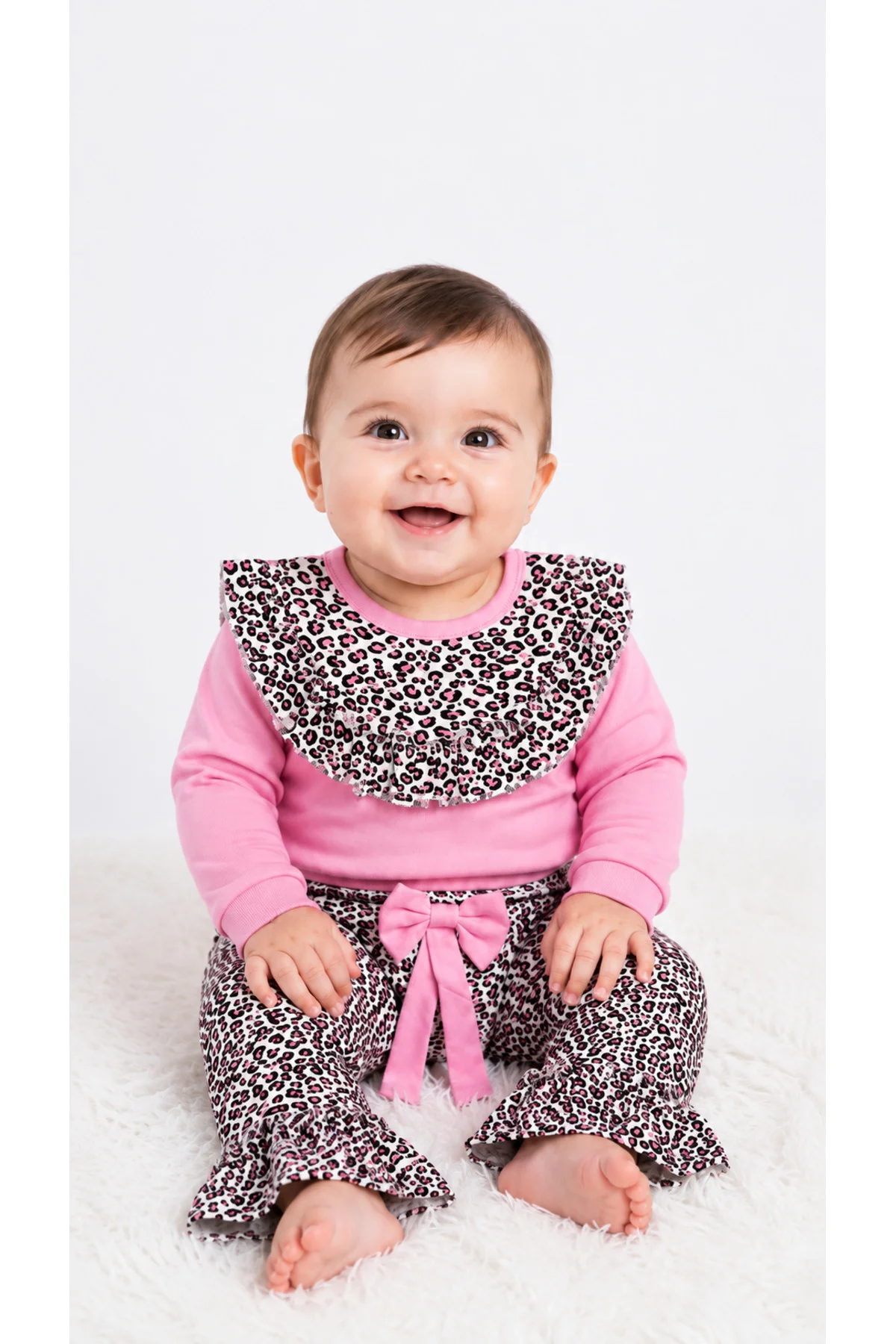 Kız Bebek Leopar Desenli Fırfırlı 2’li Takım – 3-12 Ay Kız Bebek Leopar Desenli Fırfırlı 2’li Takım – 3-12 Ay