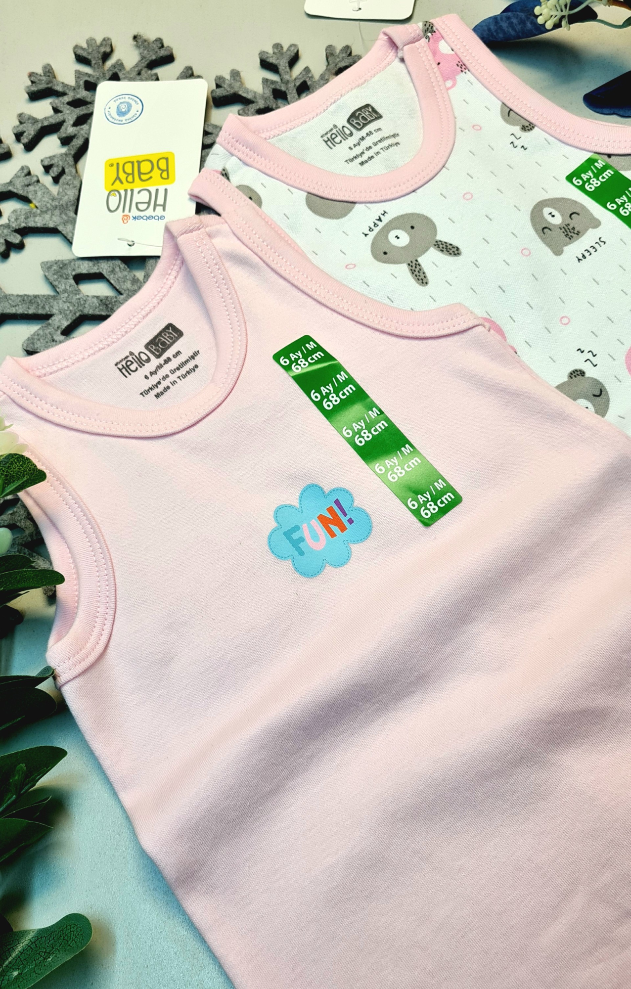 Kız Bebek Pembe Hello Baby Yazlık Kolsuz Çıtçtıtlı Body Tulum 2 Kız Bebek Pembe Hello Baby Yazlık Kolsuz Çıtçtıtlı Body Tulum 2