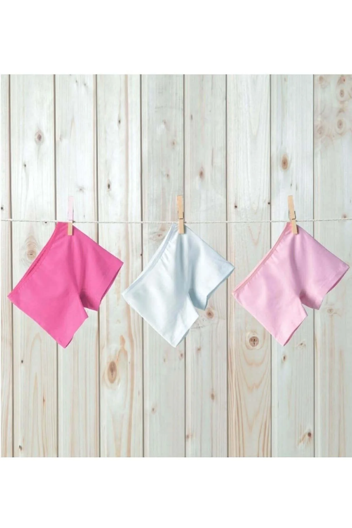 Kız Çocuk 3'lü Paket %95 Pamuklu Boxer