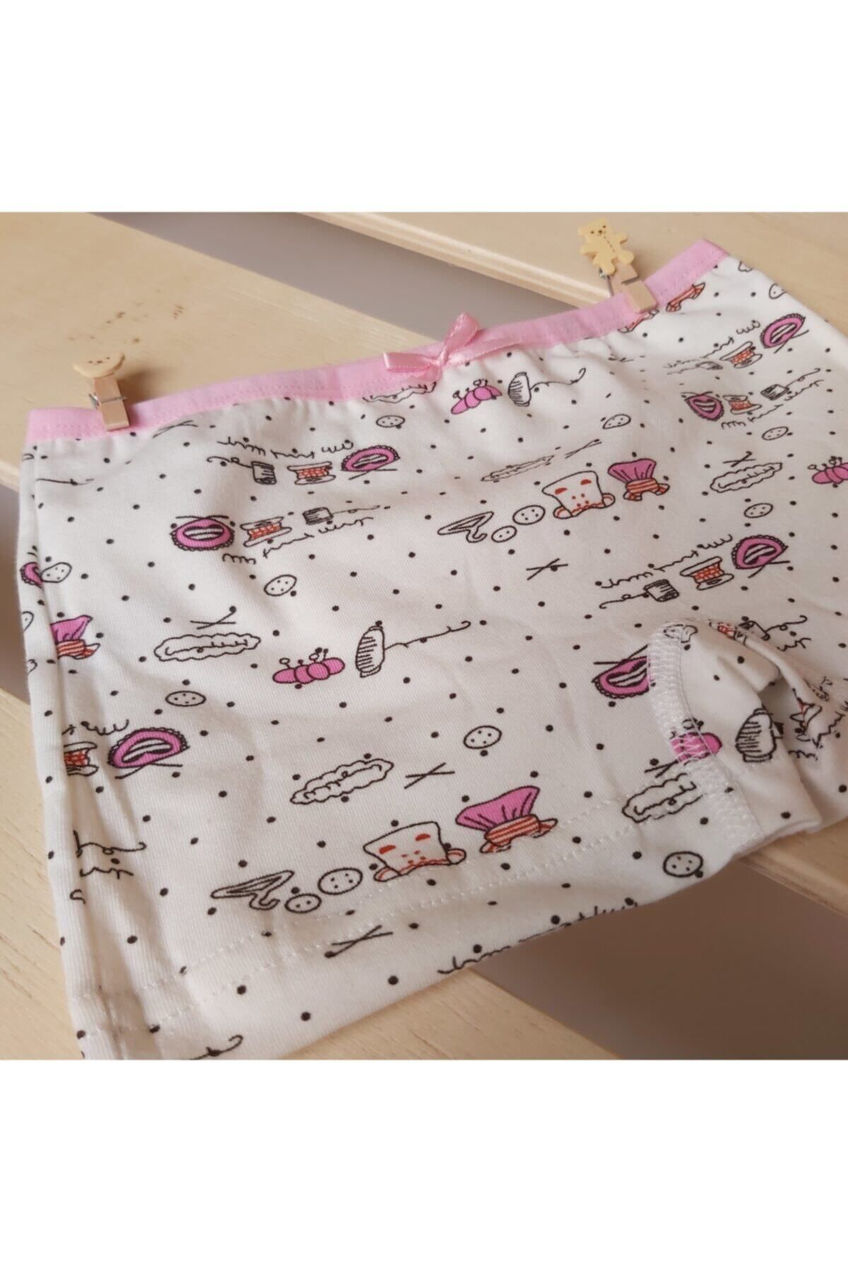 Kız Çocuk 6'lı Desenli Boxer
