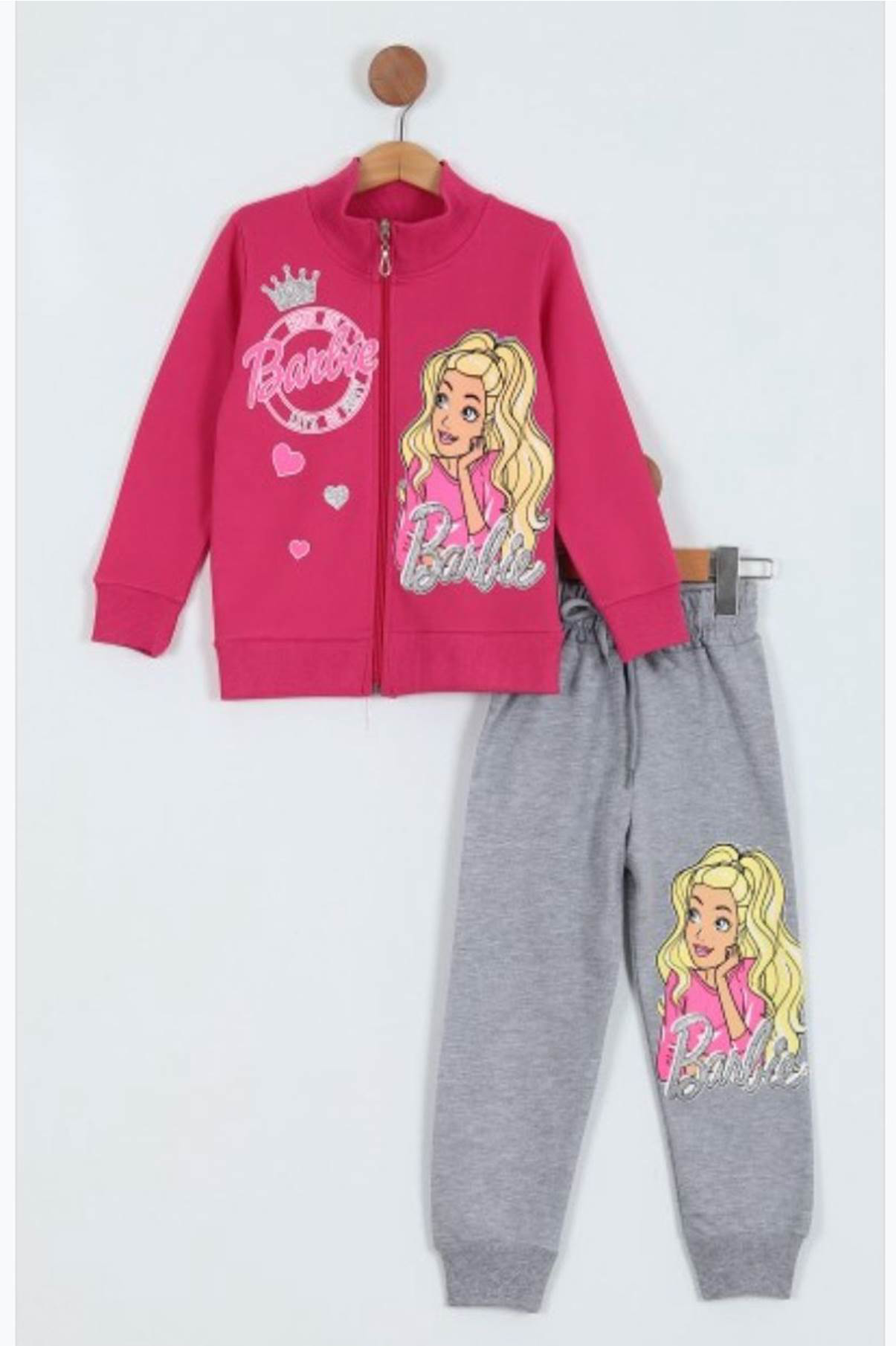 Kız Çocuk Barbie Fermuarlı Eşofman Takımı 2/8 yaş Kız Çocuk Barbie Fermuarlı Eşofman Takımı 2/8 yaş