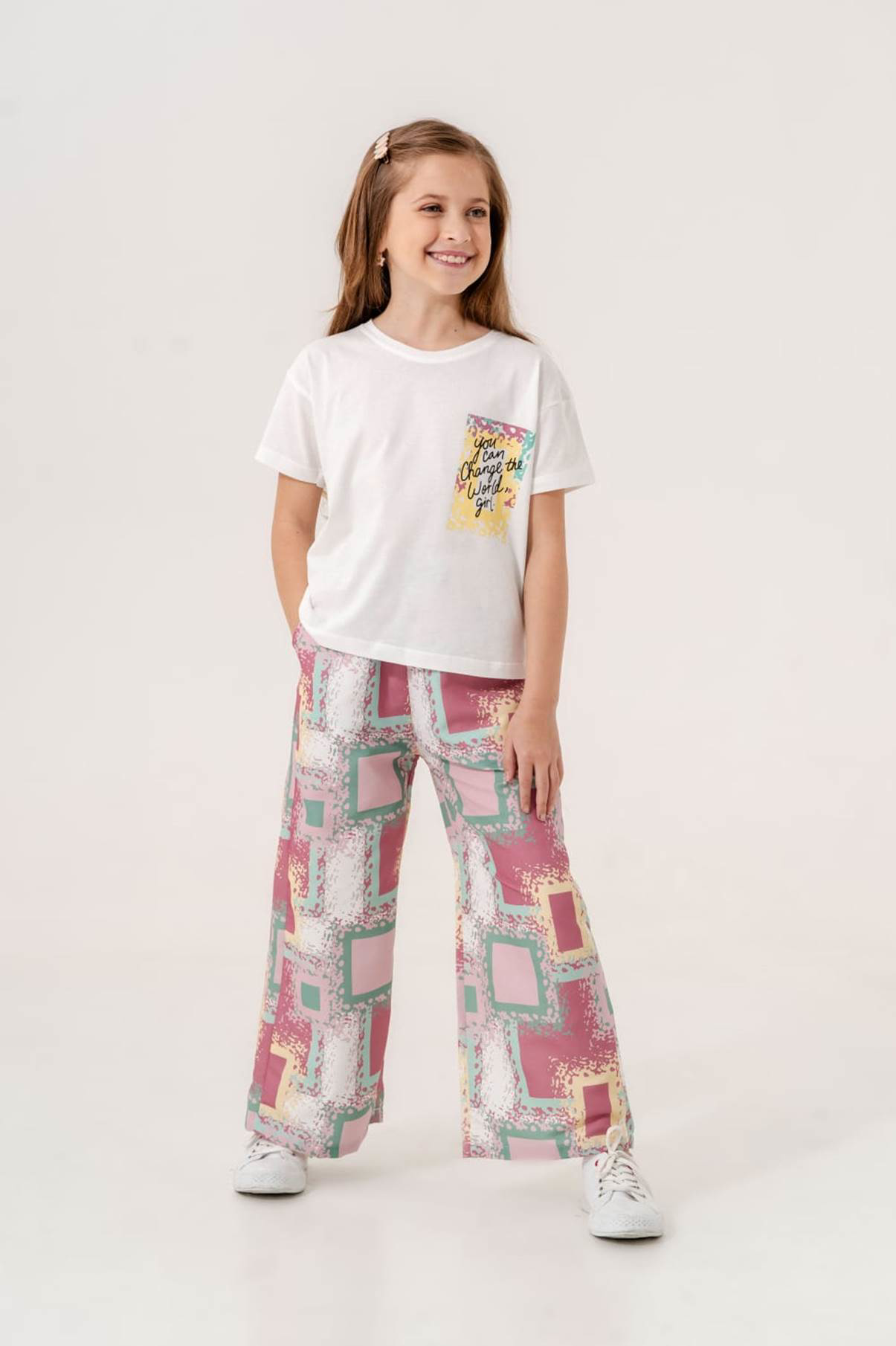 Kız Çocuk Baskılı Bisiklet Yaka 5/12 yaş  Takımı