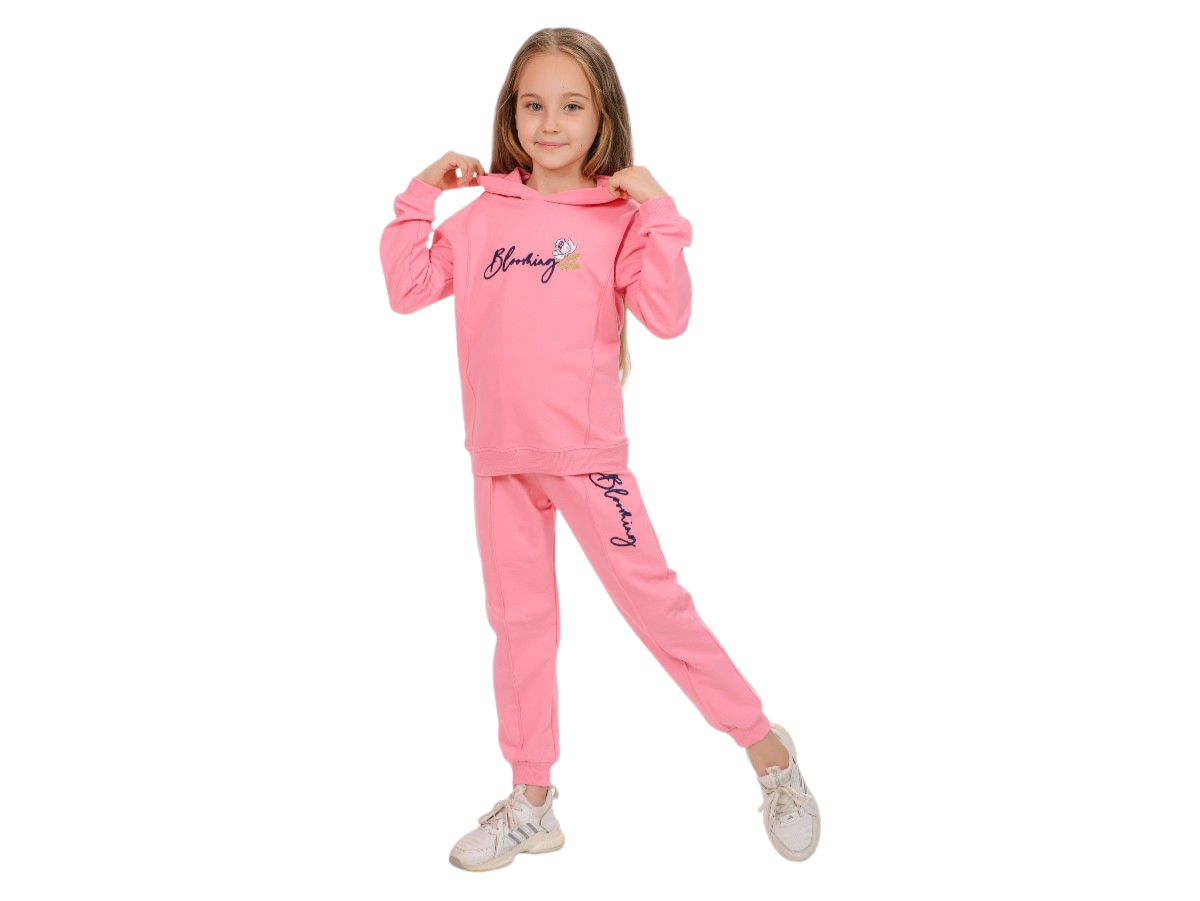 Kız Çocuk Baskılı Kapşonlu  2 İp 5/8 Yaş  Eşofman Takımı