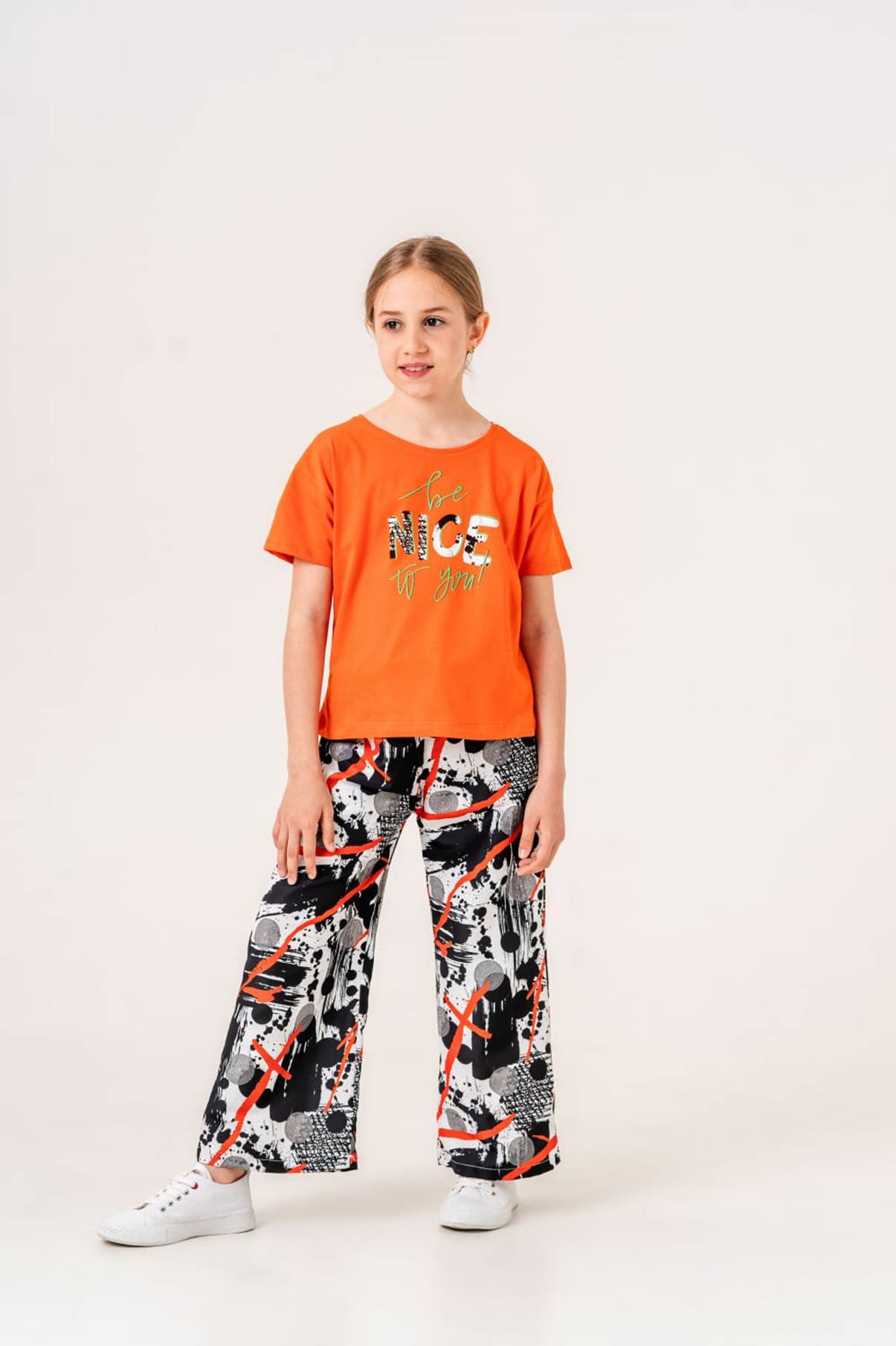 Kız Çocuk Baskılı Bisiklet Yaka 5/12 yaş  Takımı