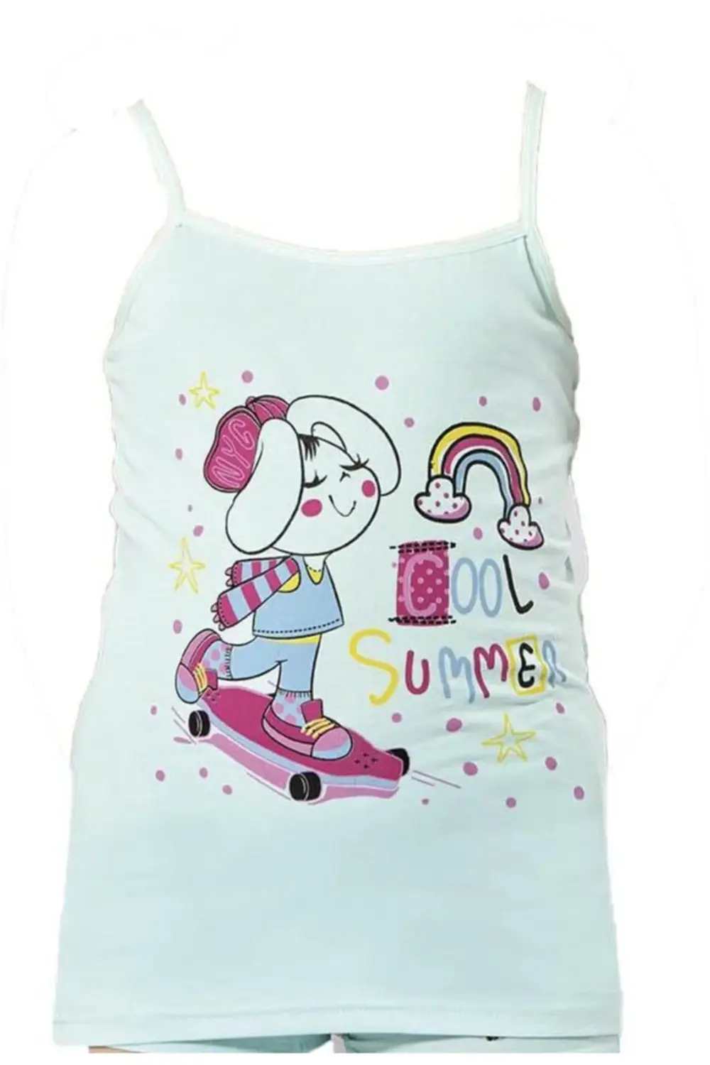 Kız Çocuk Baskılı Ip Askılı Atlet 12'li Paket