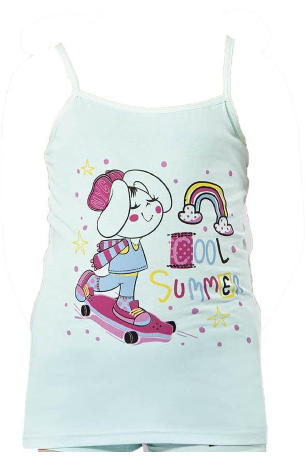 Kız Çocuk Baskılı Ip Askılı Atlet 12'li Paket