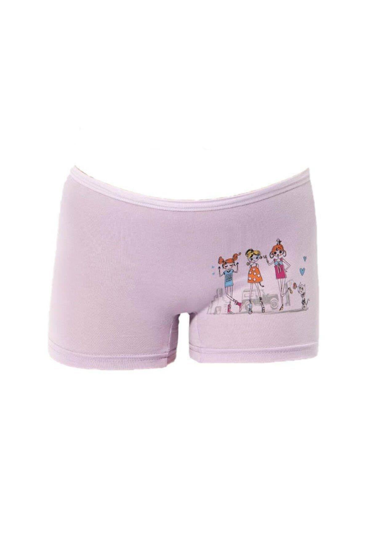 Kız Çocuk Baskılı Likralı Boxer 12 Adet - 3409