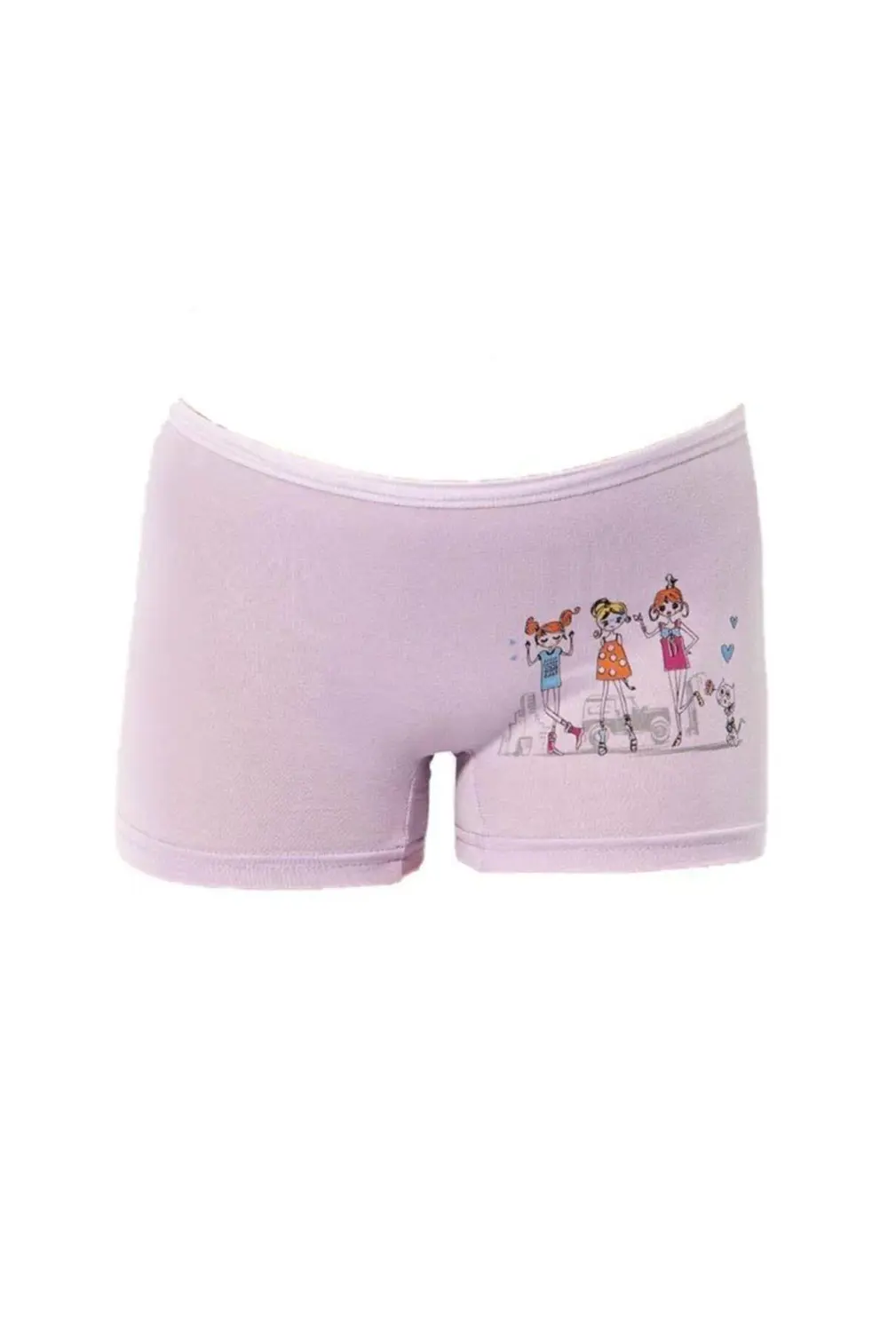 Kız Çocuk Baskılı Likralı Boxer 12 Adet - 3409