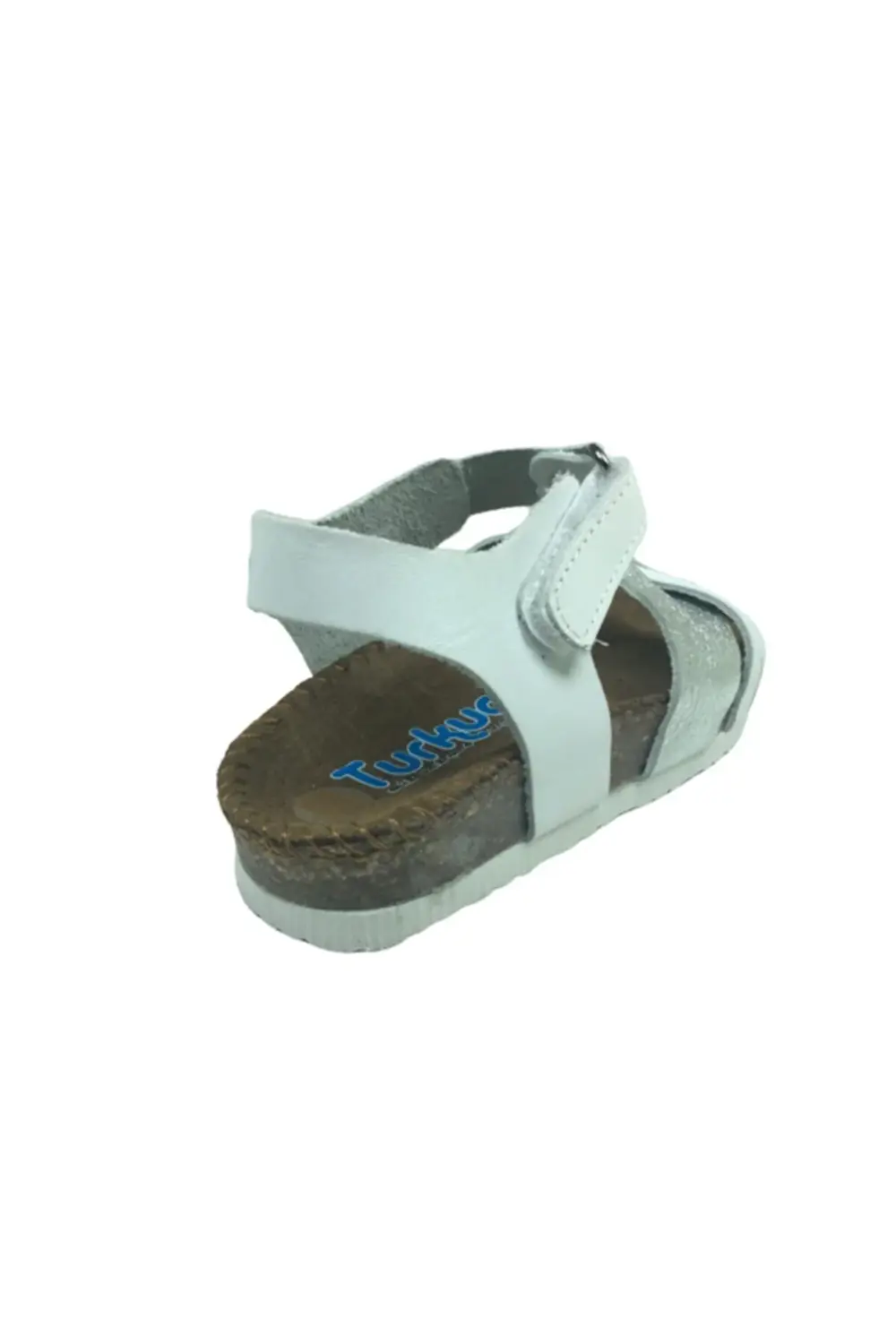 Kız Çocuk Beyaz Hakiki Deri Sandalet