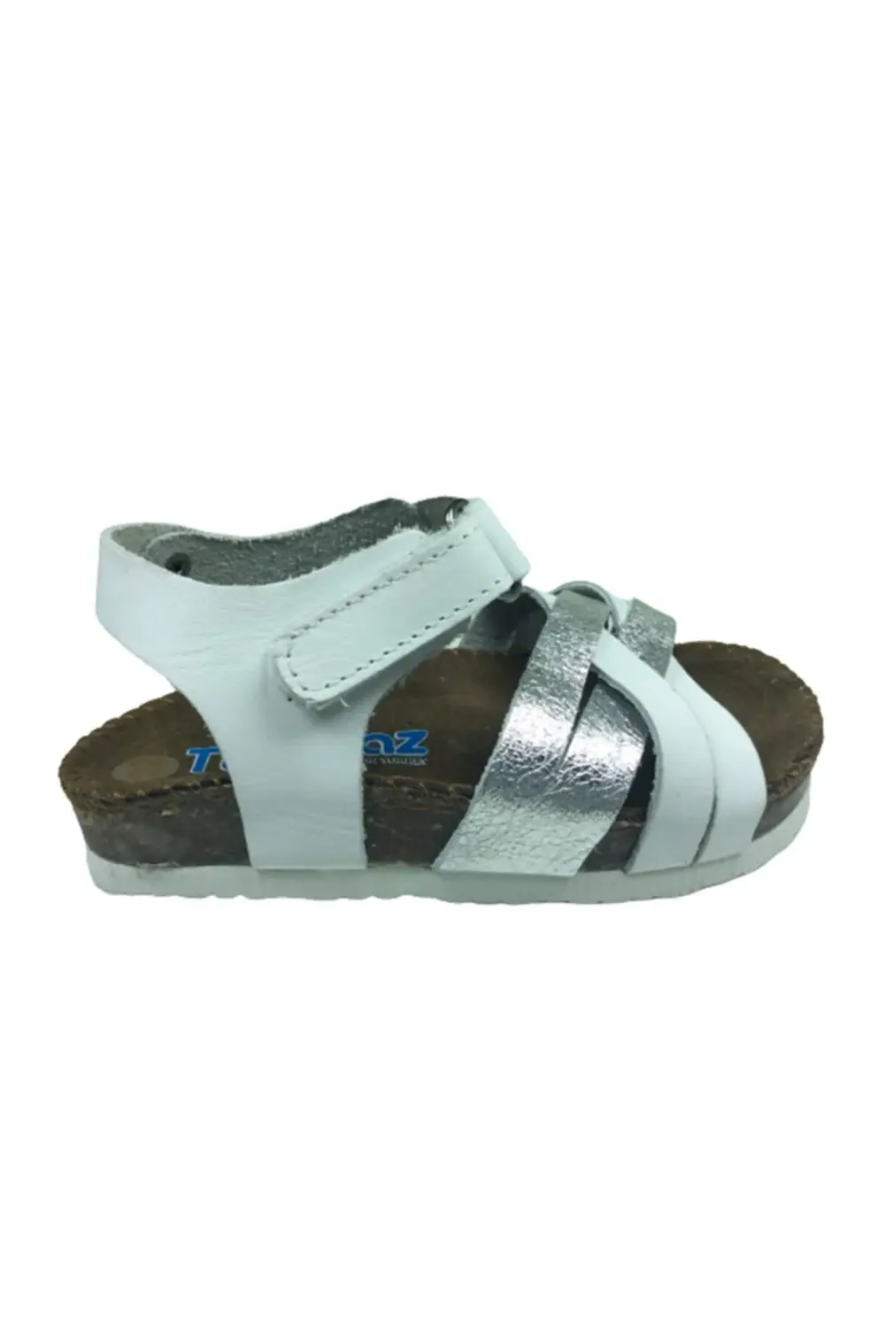 Kız Çocuk Beyaz Hakiki Deri Sandalet