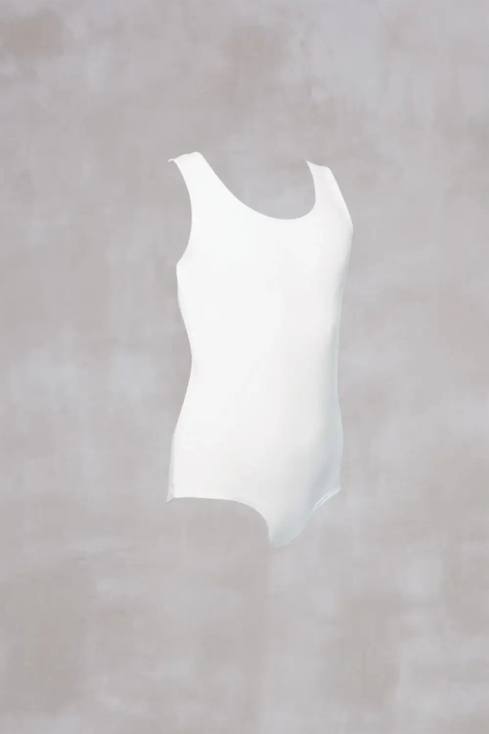 Kız Çocuk Beyaz Modal Geniş Yuvarlak Yaka Sıfır Kol Askılı Body 4