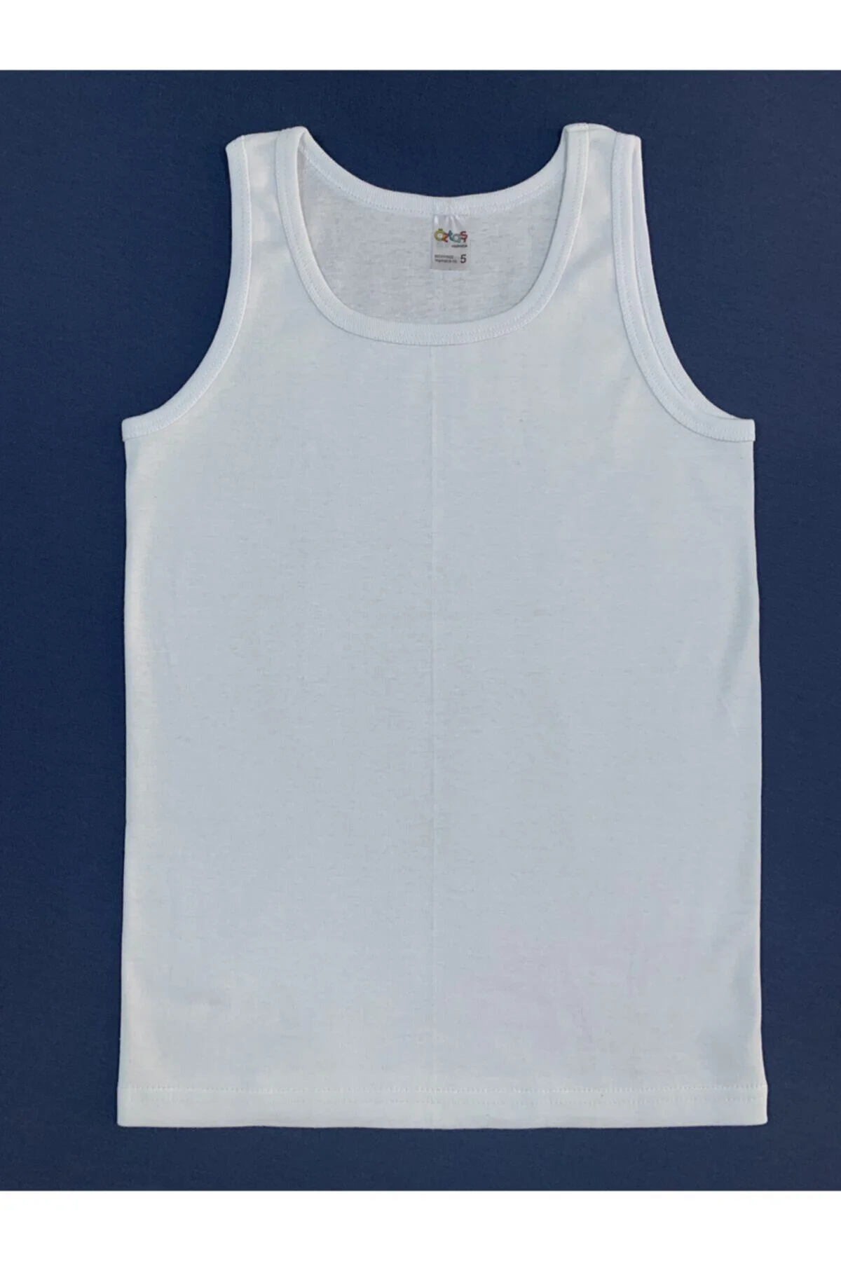 Kız Çocuk Beyaz Ribana Geniş Askılı Atlet