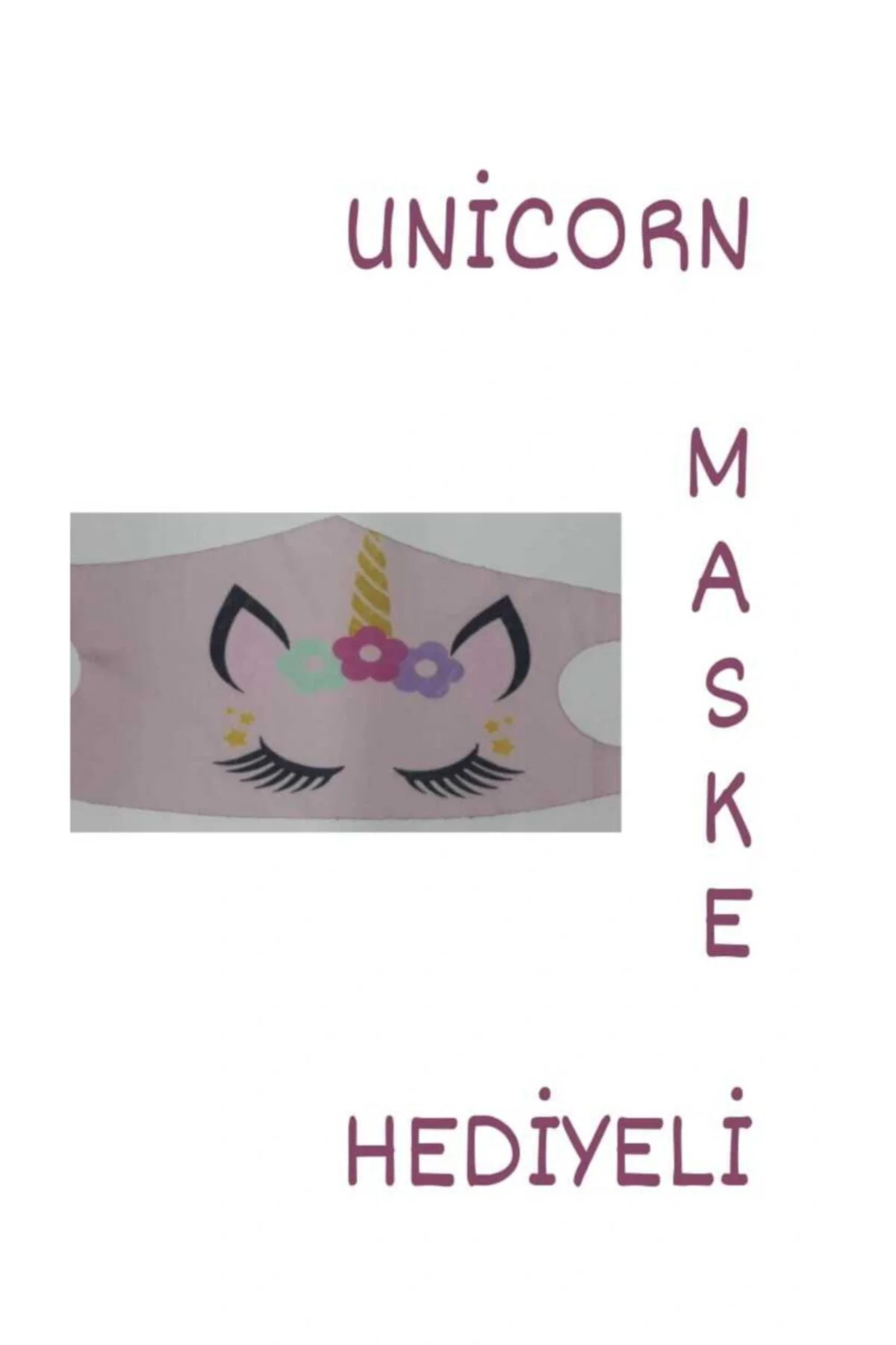 Kız Çocuk Beyaz Unicorn Kostüm+Flama