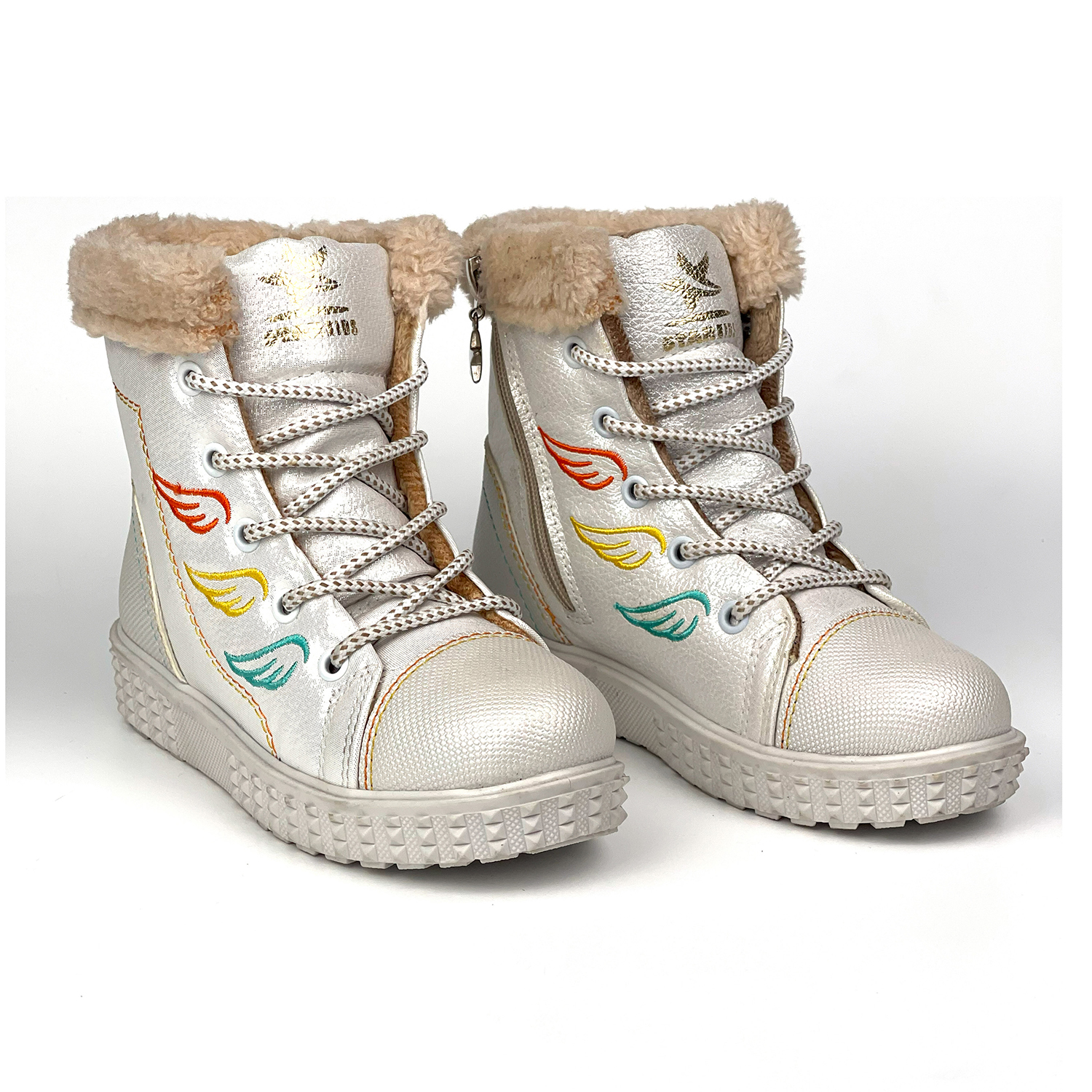 Kız Çocuk Beyaz İçi Kürklü Termo Taban Suya Soğuğa Dayanıklı Günl