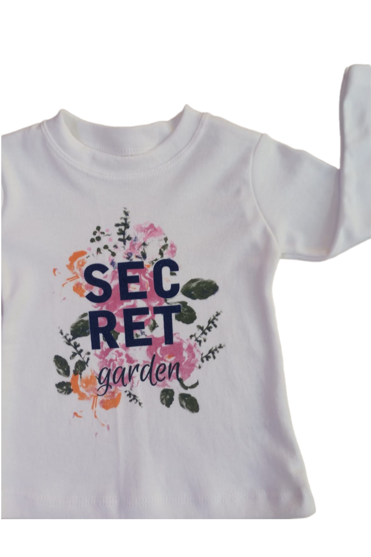 Kız Çocuk Bisiklet Yaka Çiçek Baskılı Sweatshirt