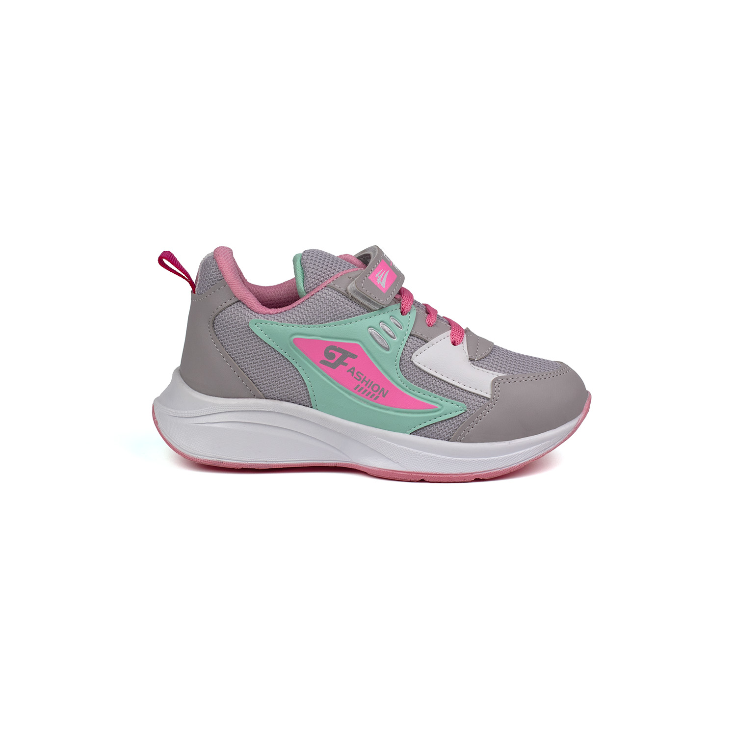 Kız Çocuk Buz Yeşili Cırtlı Bağcıklı Sneaker Günlük Rahat Spor Ay