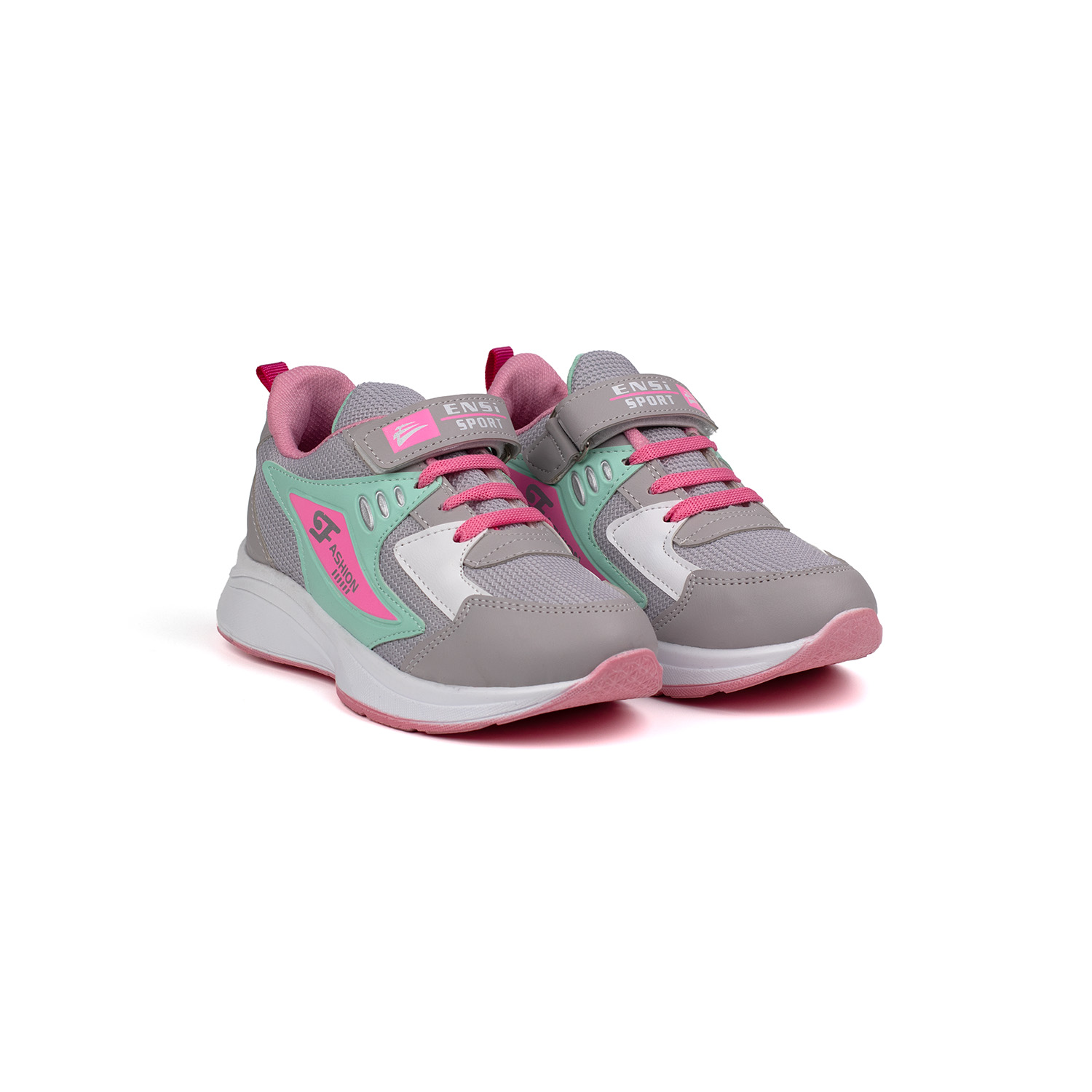 Kız Çocuk Buz Yeşili Cırtlı Bağcıklı Sneaker Günlük Rahat Spor Ay