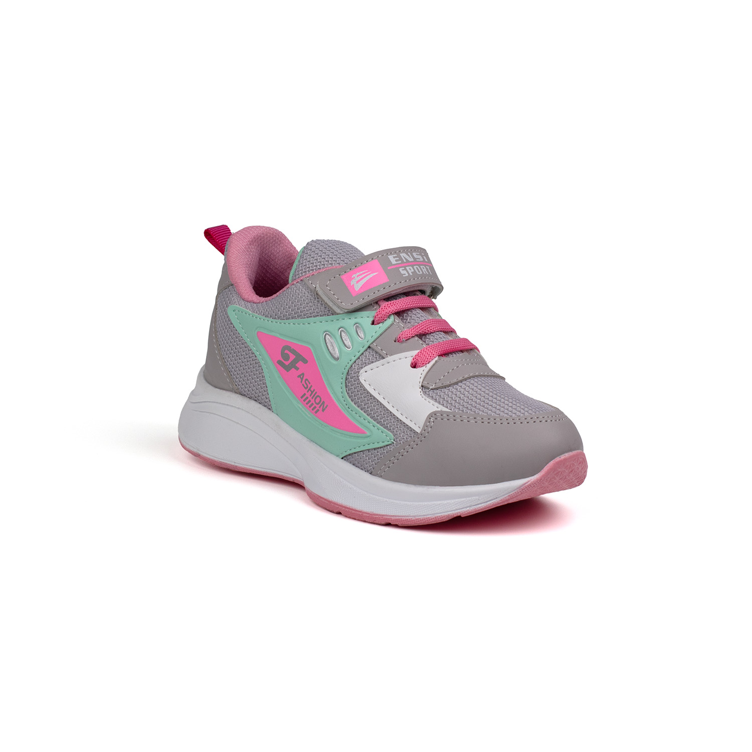 Kız Çocuk Buz Yeşili Cırtlı Bağcıklı Sneaker Günlük Rahat Spor Ay