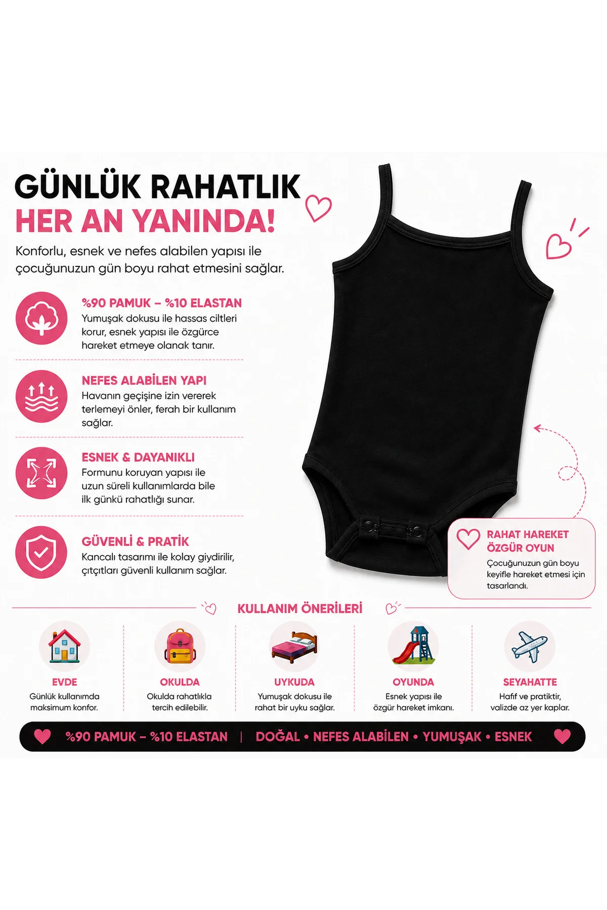 Kız Çocuk İp Askılı Zıbın %90 Pamuk %10 Elastan Kancalı Esnek Yumuşak Çocuk Body Atlet 4-12 Yaş Fiyatı, Yorumları ve Özellikleri