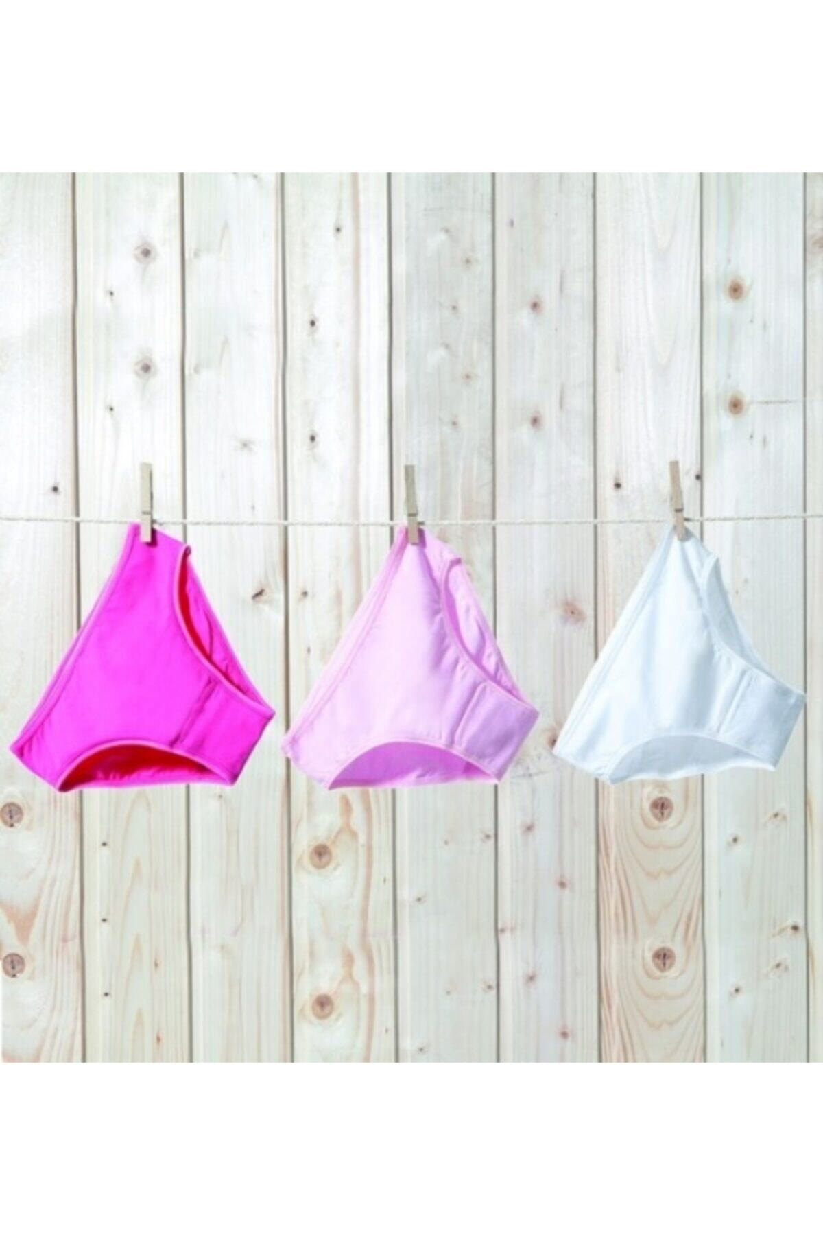 Blackspade Kız Çocuk Külot 3Lü Paket 1294 - Fuşya Pembe Beyaz
