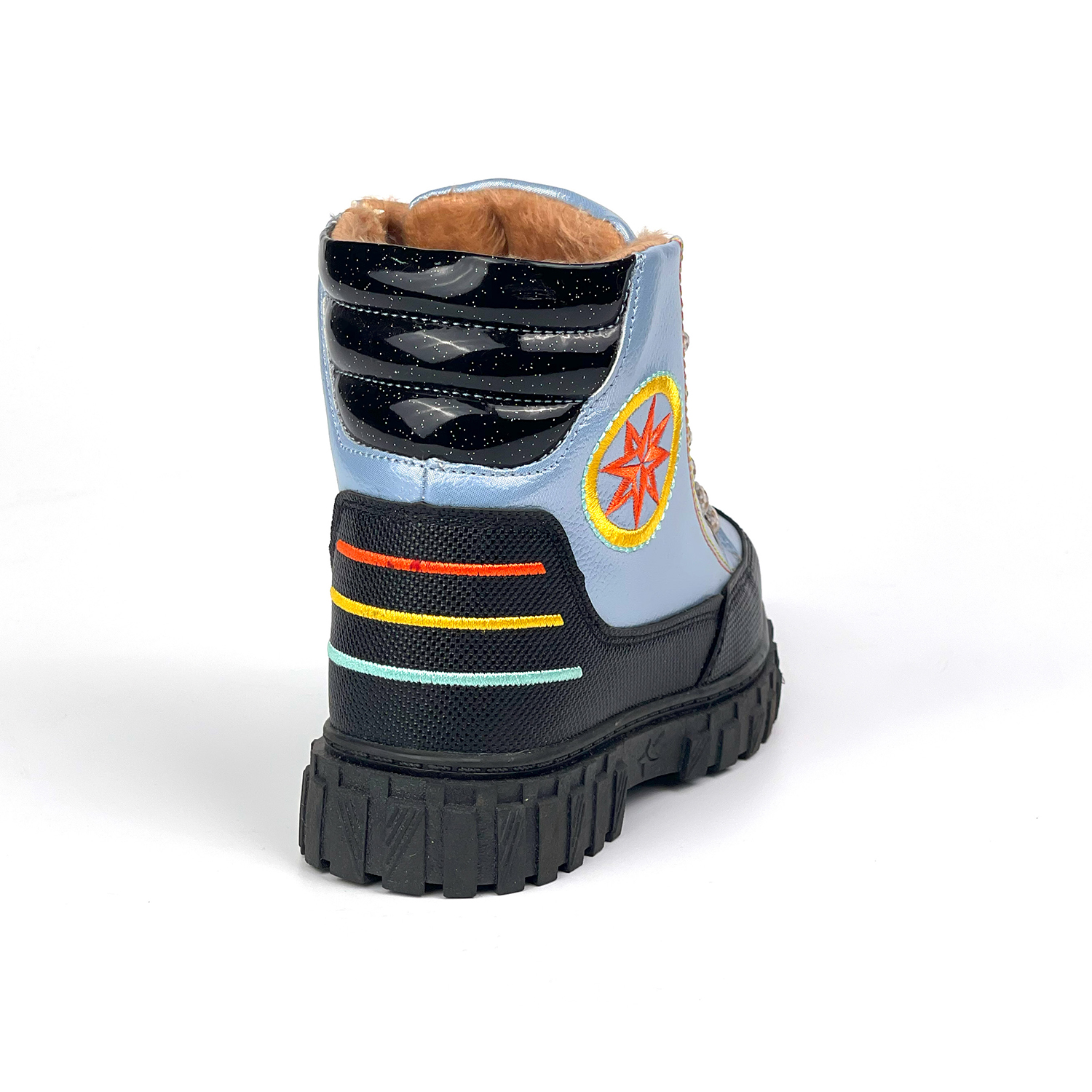 Kajila Kız Çocuk Mavi Siyah İçi Kürklü Termo Taban Suya Soğuğa Dayanıklı