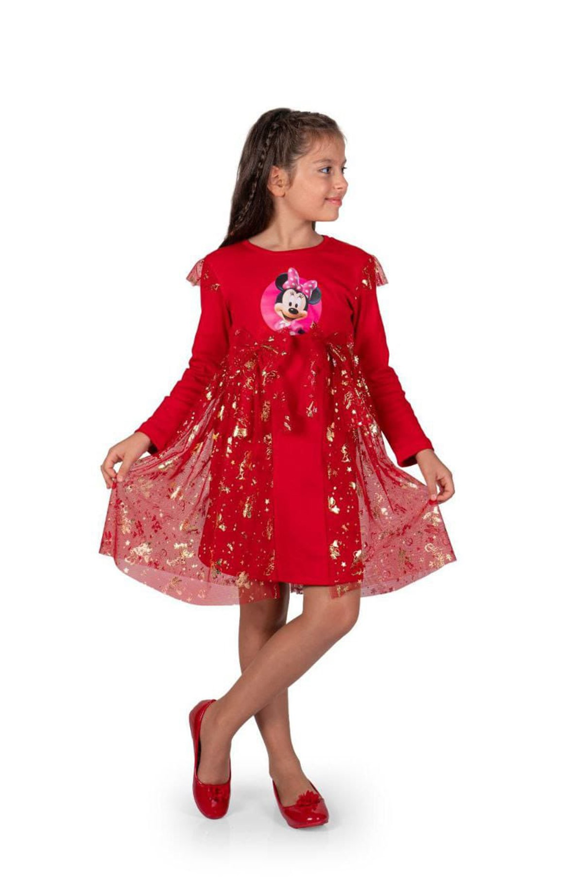 Kız Çocuk Mickey Parti Kıyafeti Dogum Günü ve Gösteri Kostümü Elb