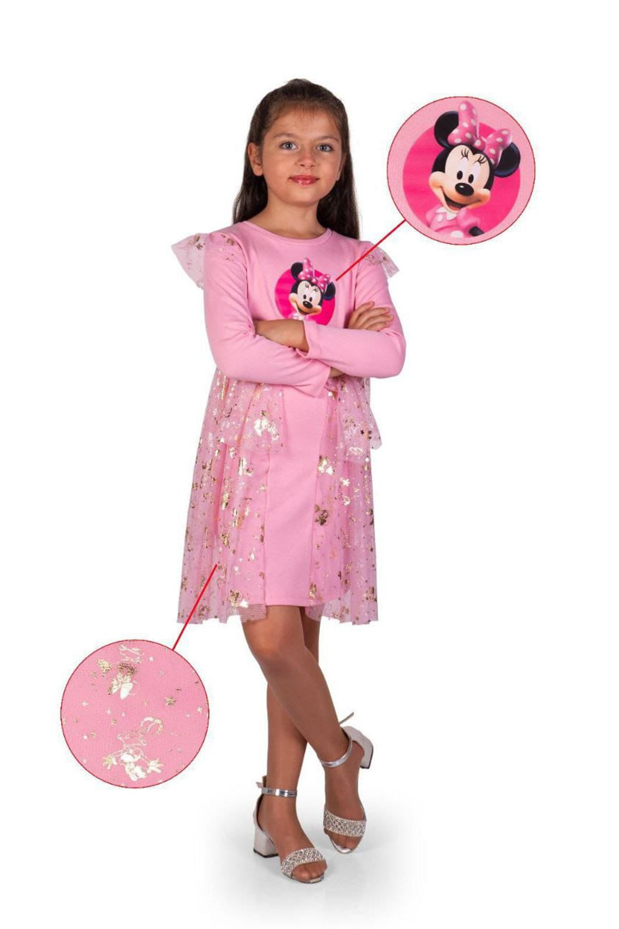 Kız Çocuk Mickey Parti Kıyafeti Dogum Günü ve Gösteri Kostümü Elb