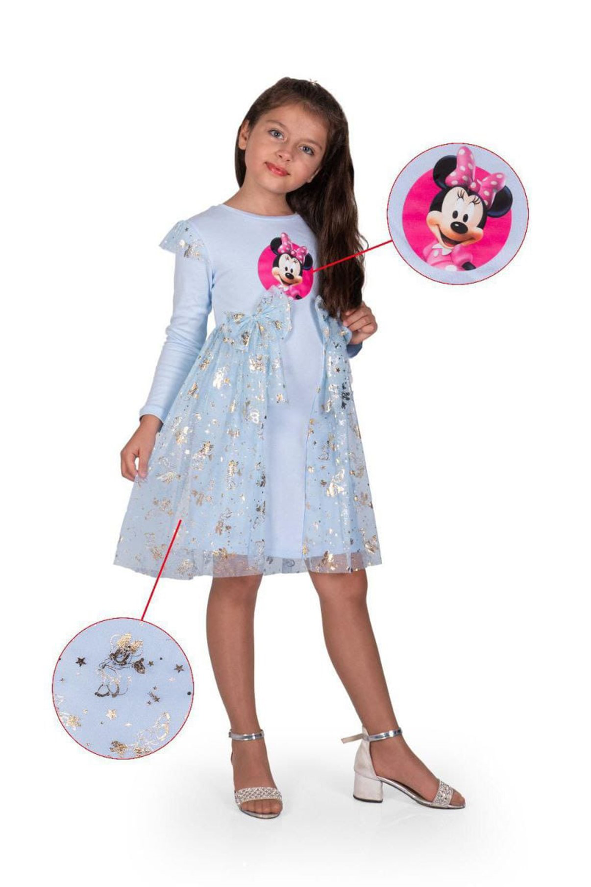 Kız Çocuk Mickey Parti Kıyafeti Dogum Günü ve Gösteri Kostümü Elb