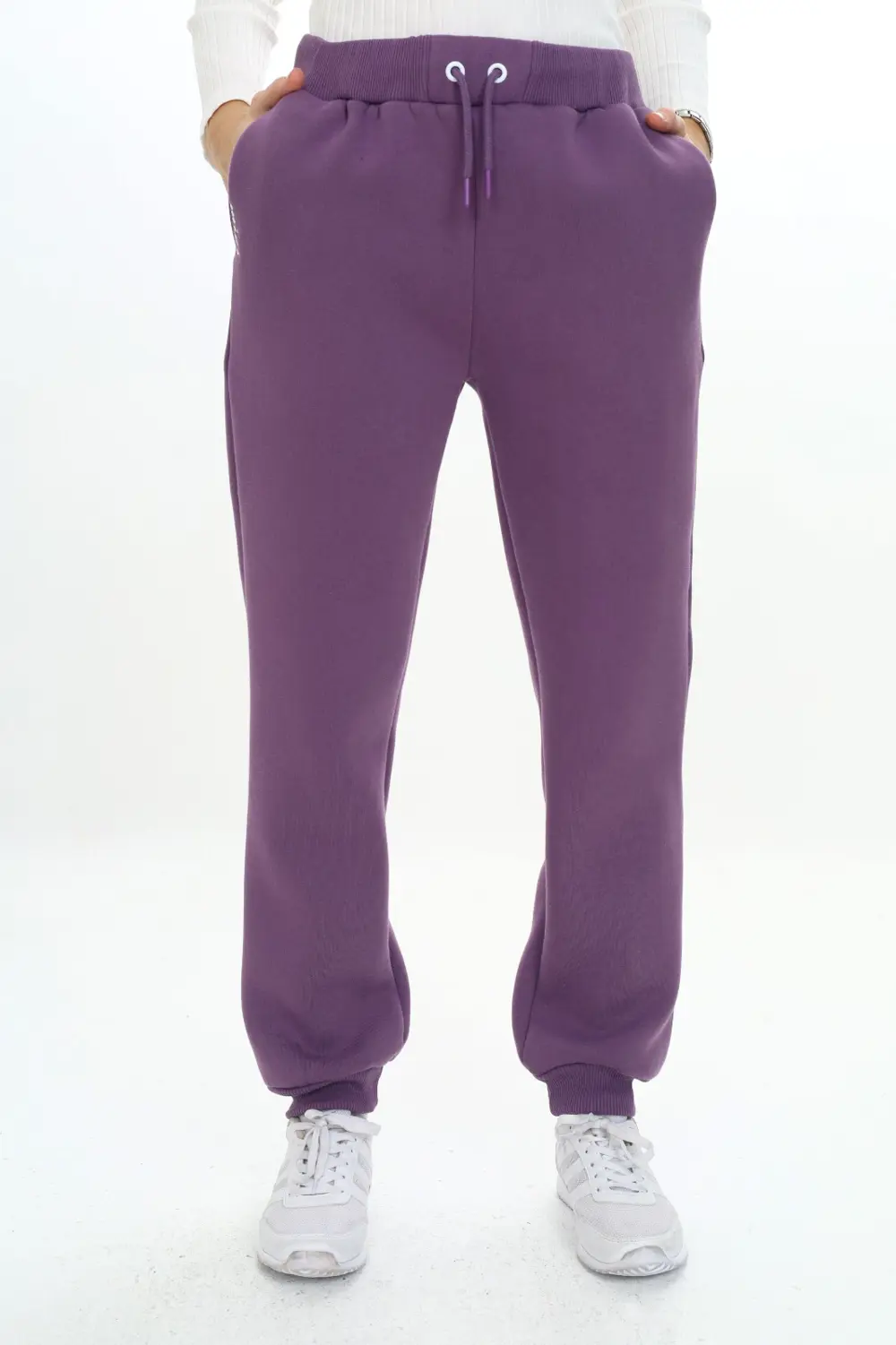 Kız Çocuk Nakış Baskılı Beli Paçası Ribanalı Cepli Basic Jogger E