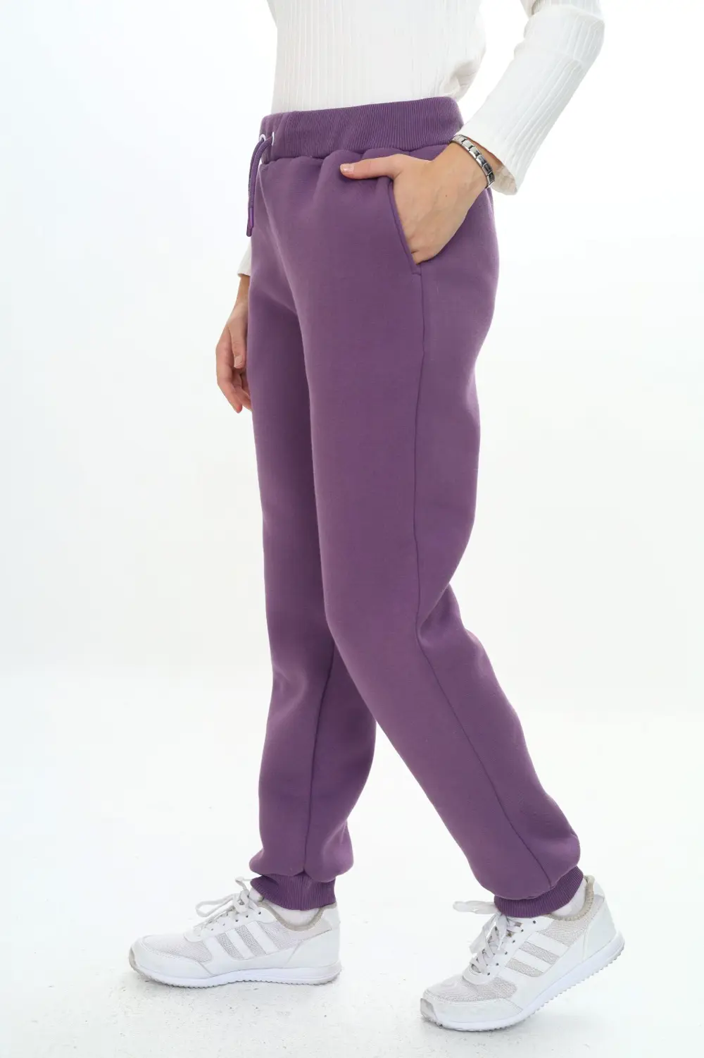 Kız Çocuk Nakış Baskılı Beli Paçası Ribanalı Cepli Basic Jogger E
