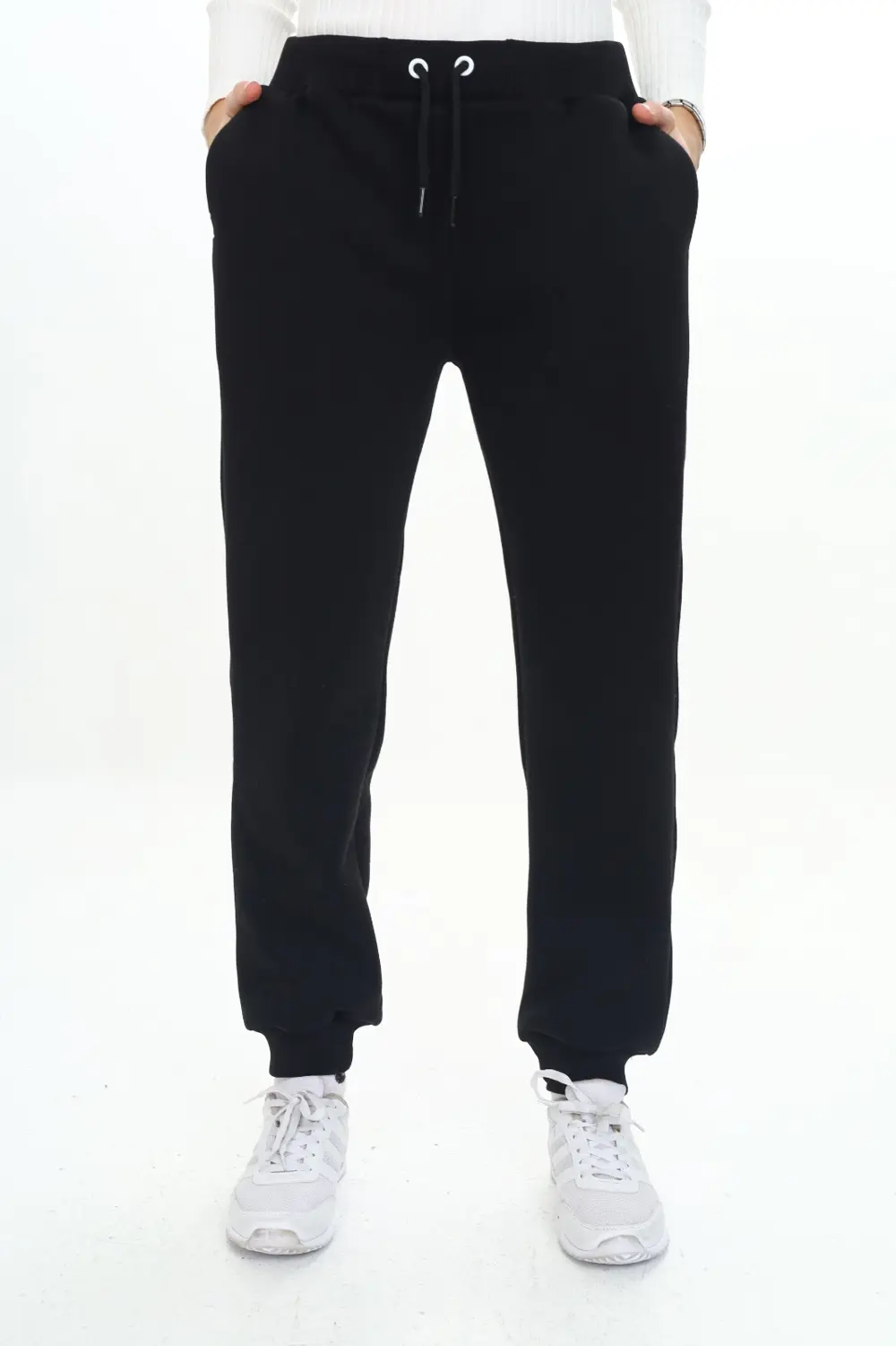 Kız Çocuk Nakış Baskılı Beli Paçası Ribanalı Cepli Basic Jogger E