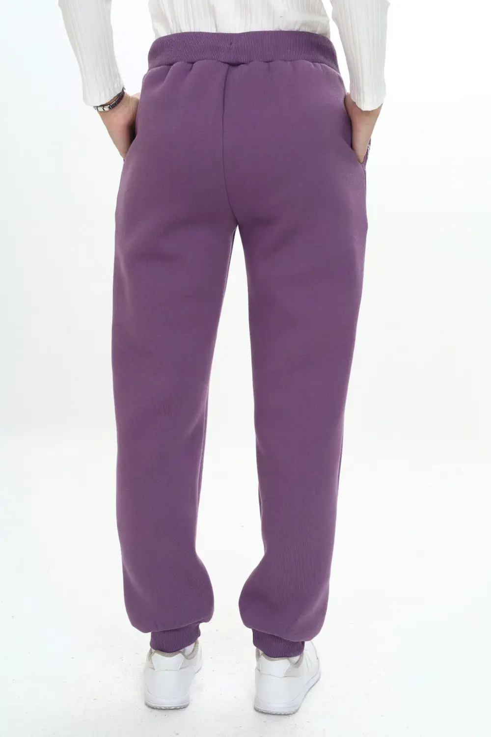 Kız Çocuk Nakış Baskılı Beli Paçası Ribanalı Cepli Basic Jogger E